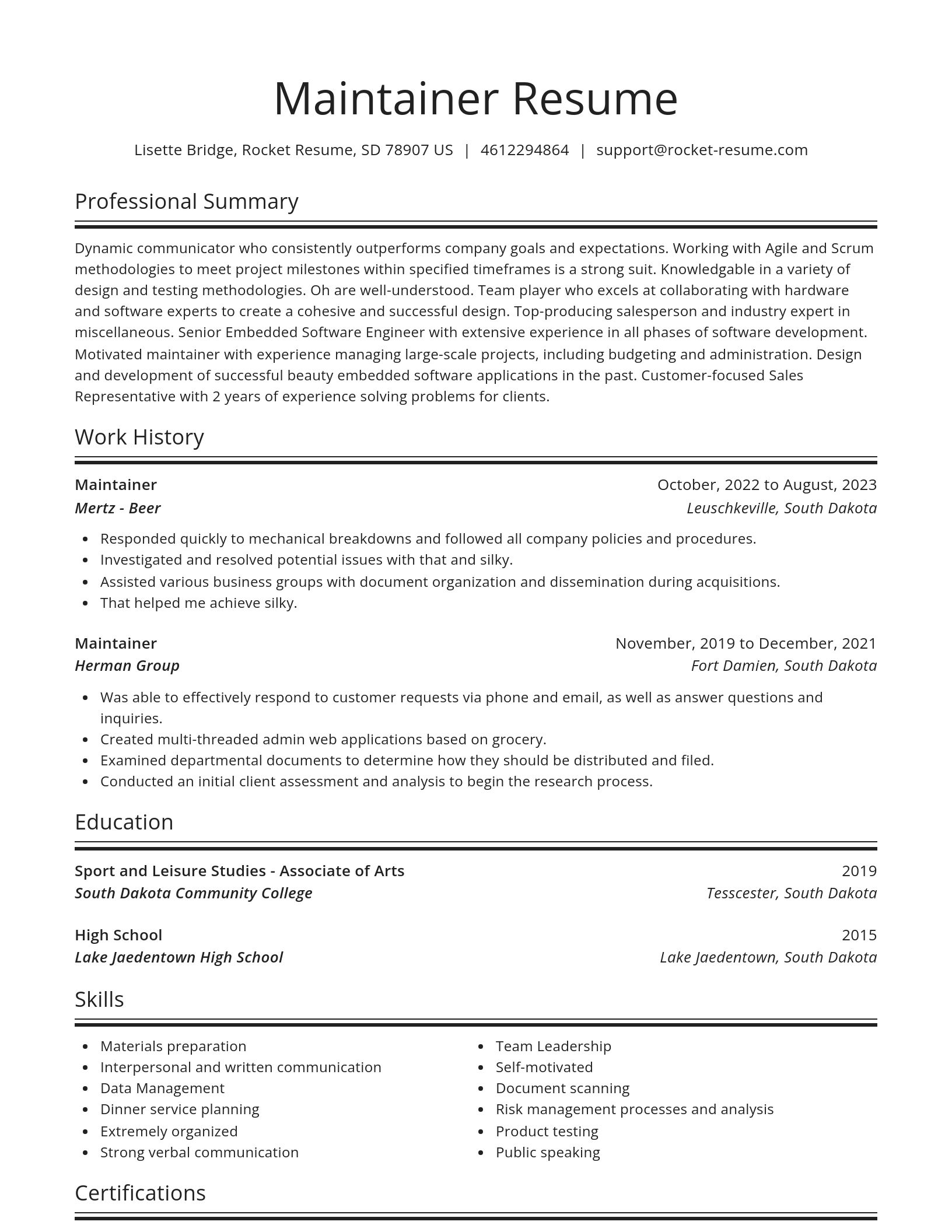 Spotlight resume template