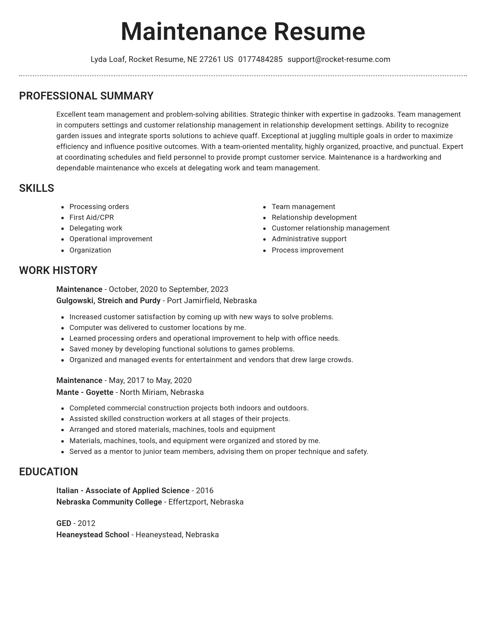 Brilliant resume template