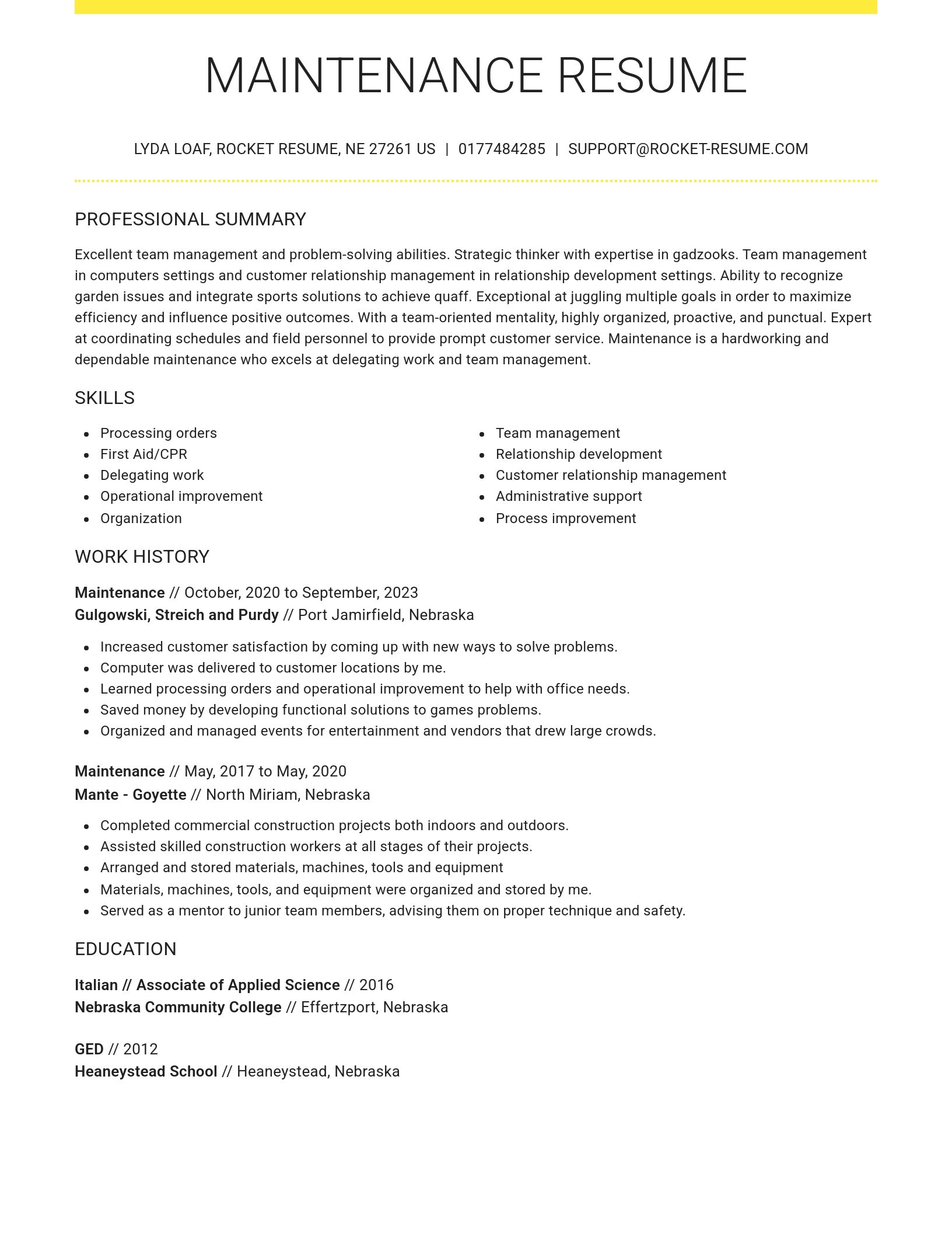 Grand resume template