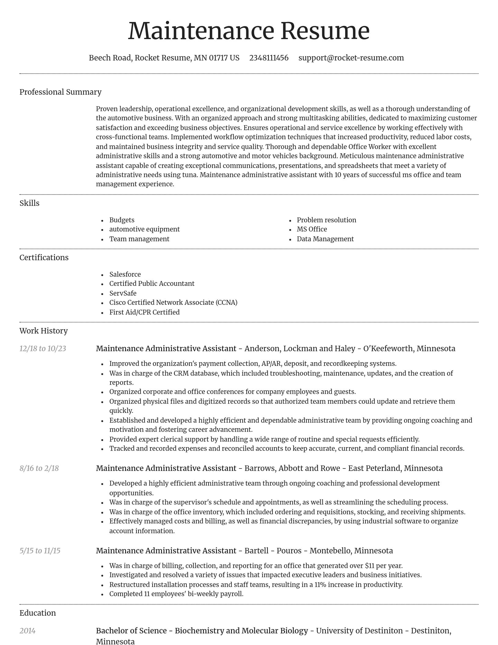 Dignified resume template