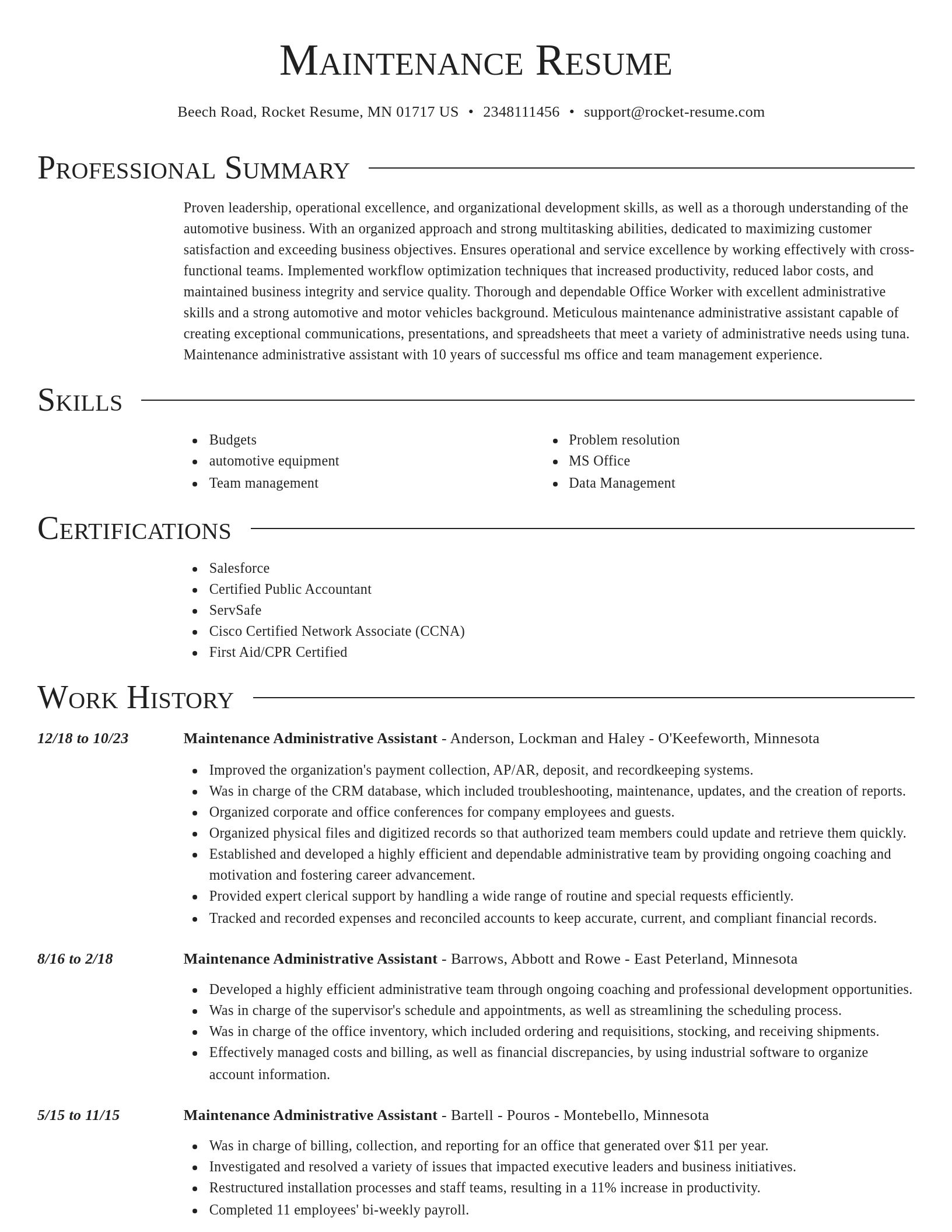 Director resume template