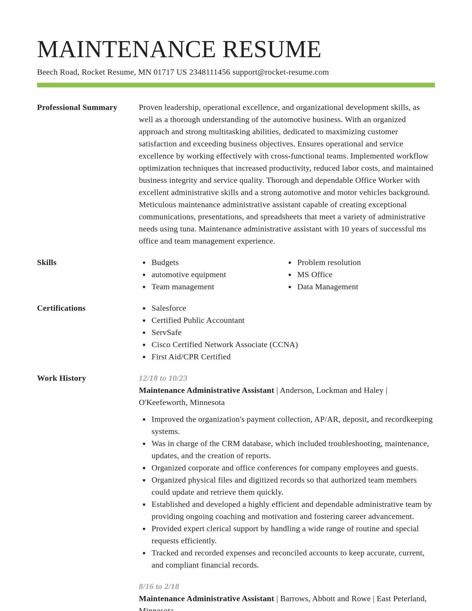 Smart resume template