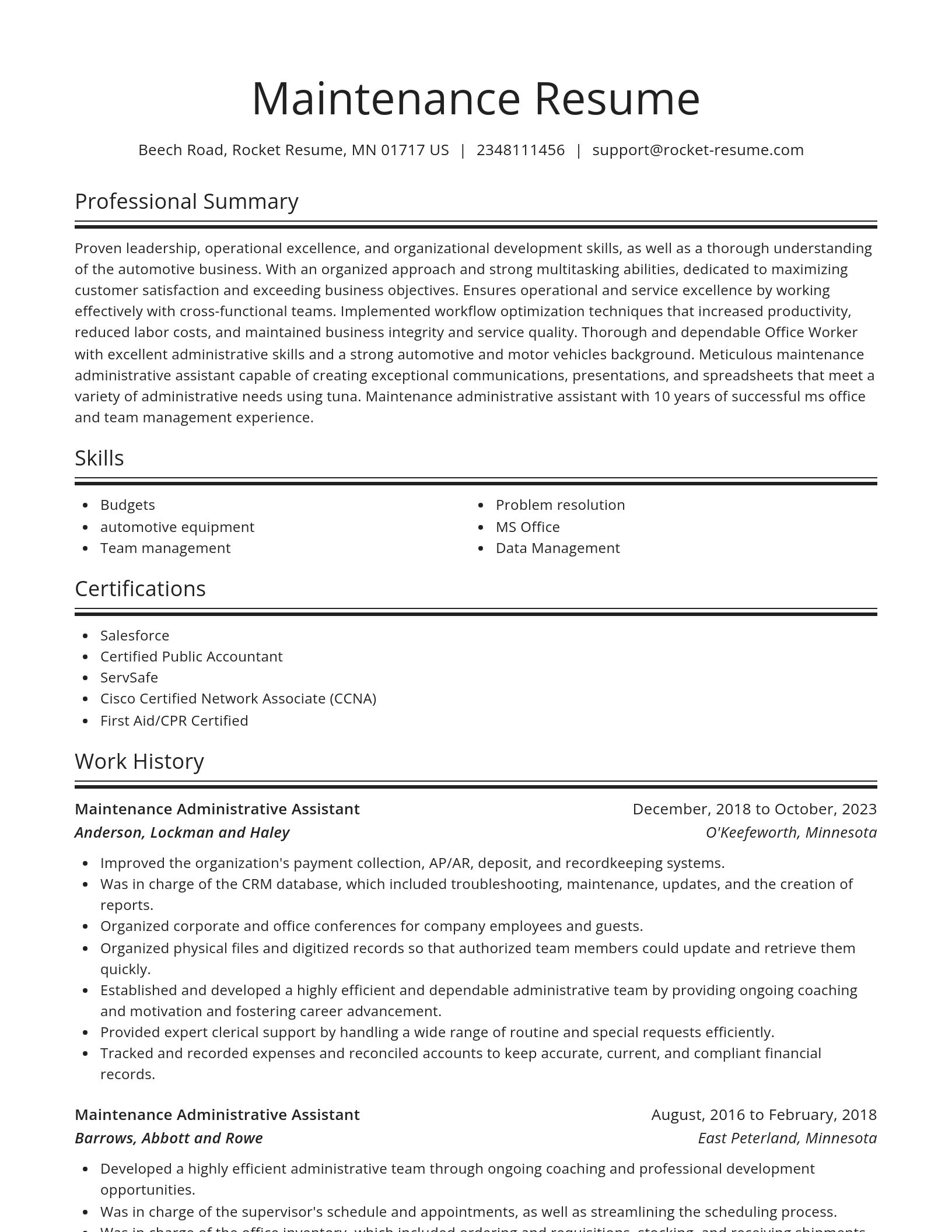 Spotlight resume template