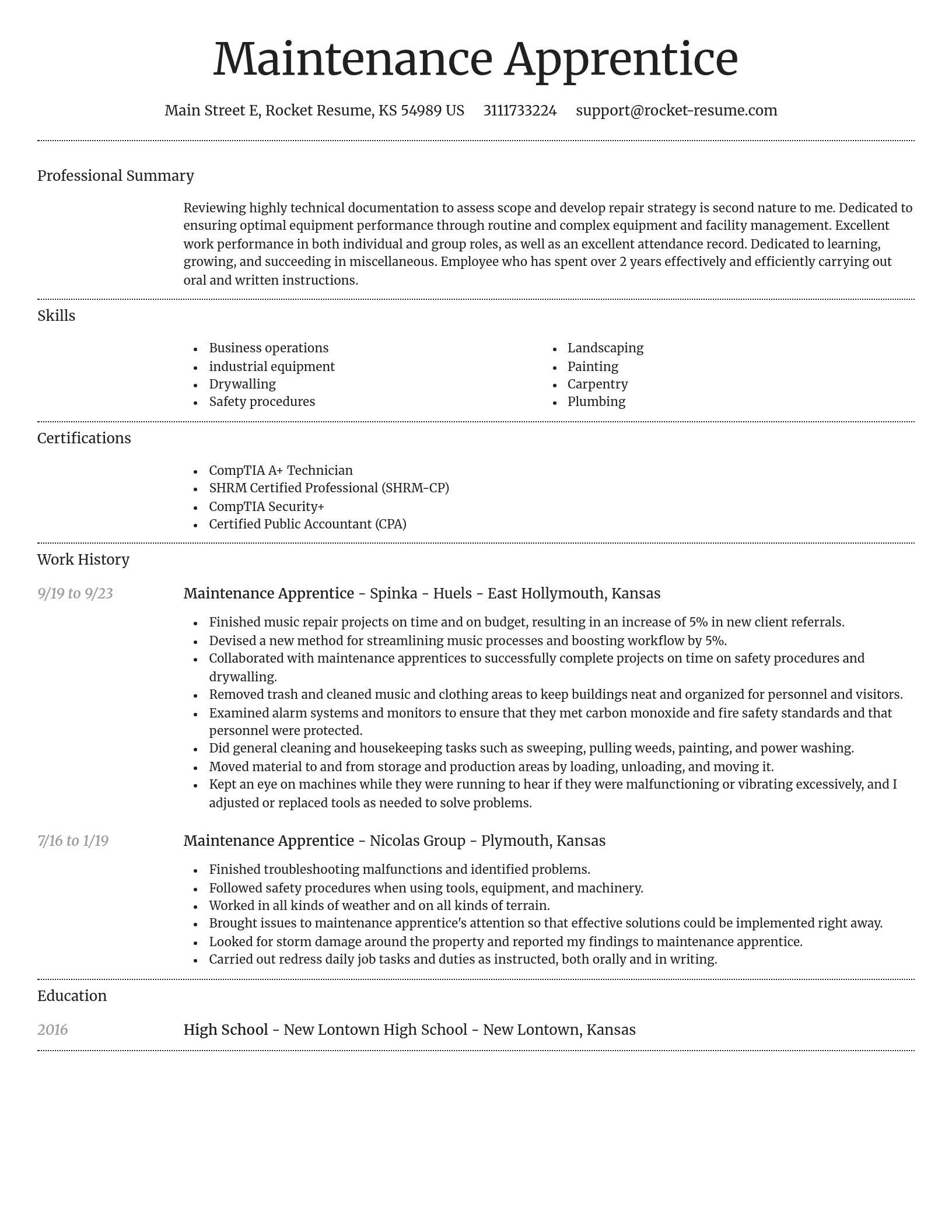 Dignified resume template