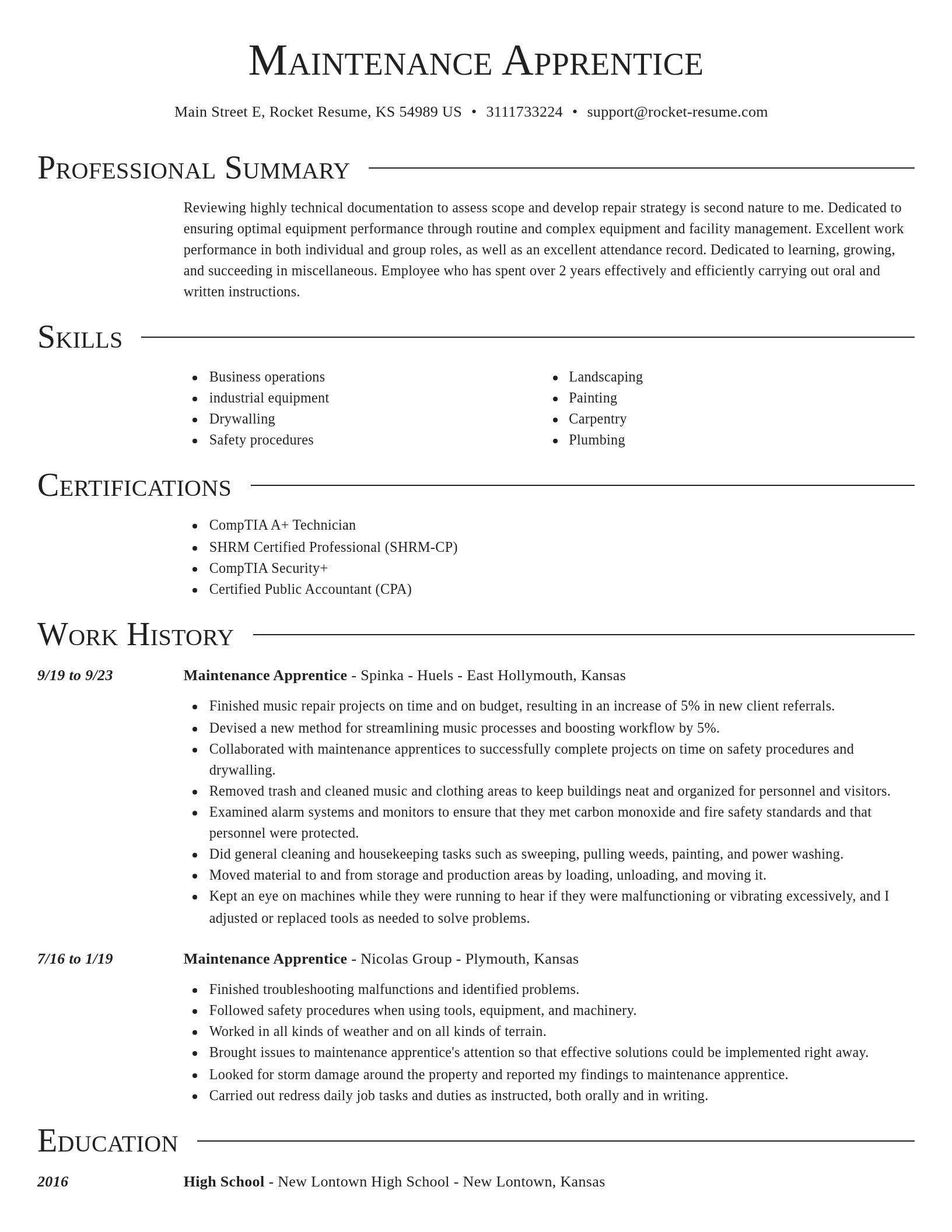 Director resume template