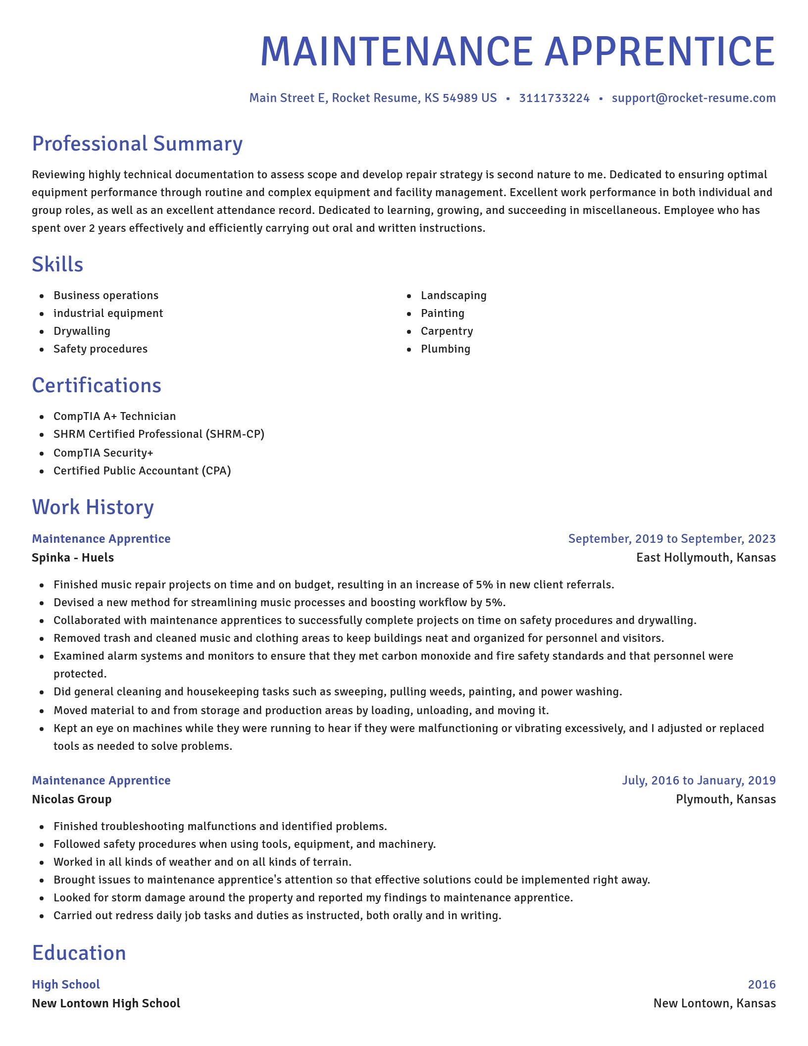 Novel resume template