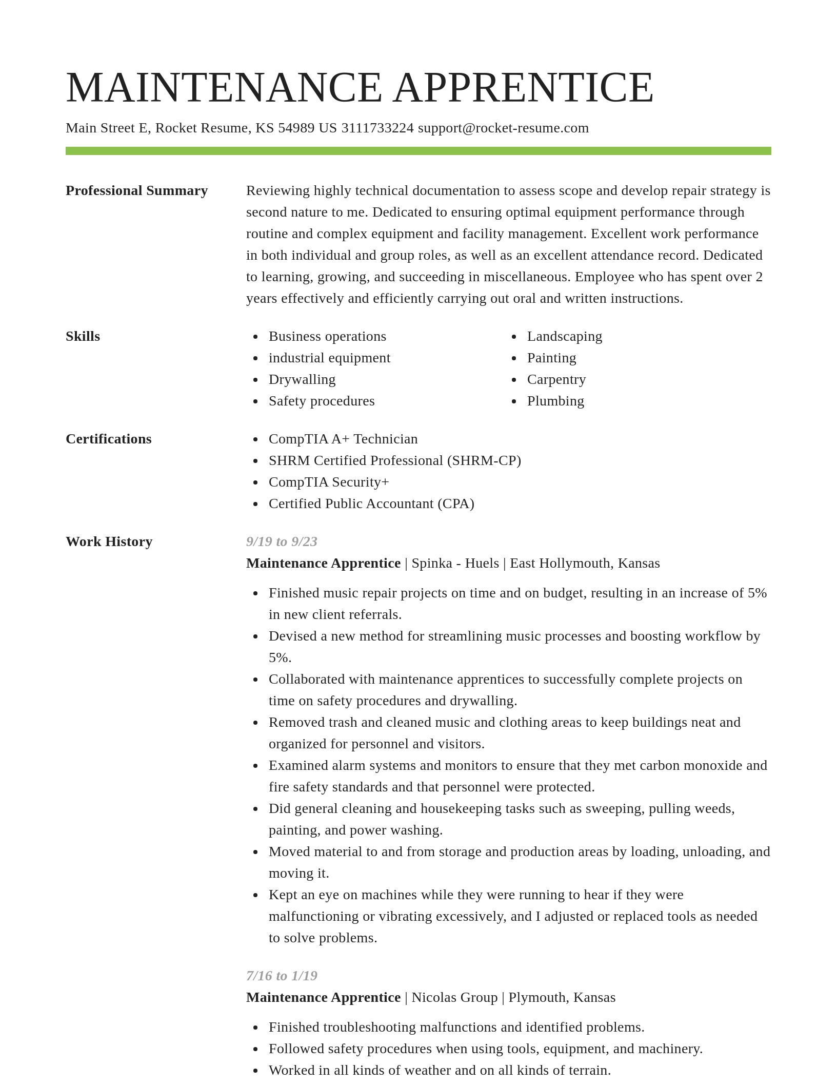 Smart resume template