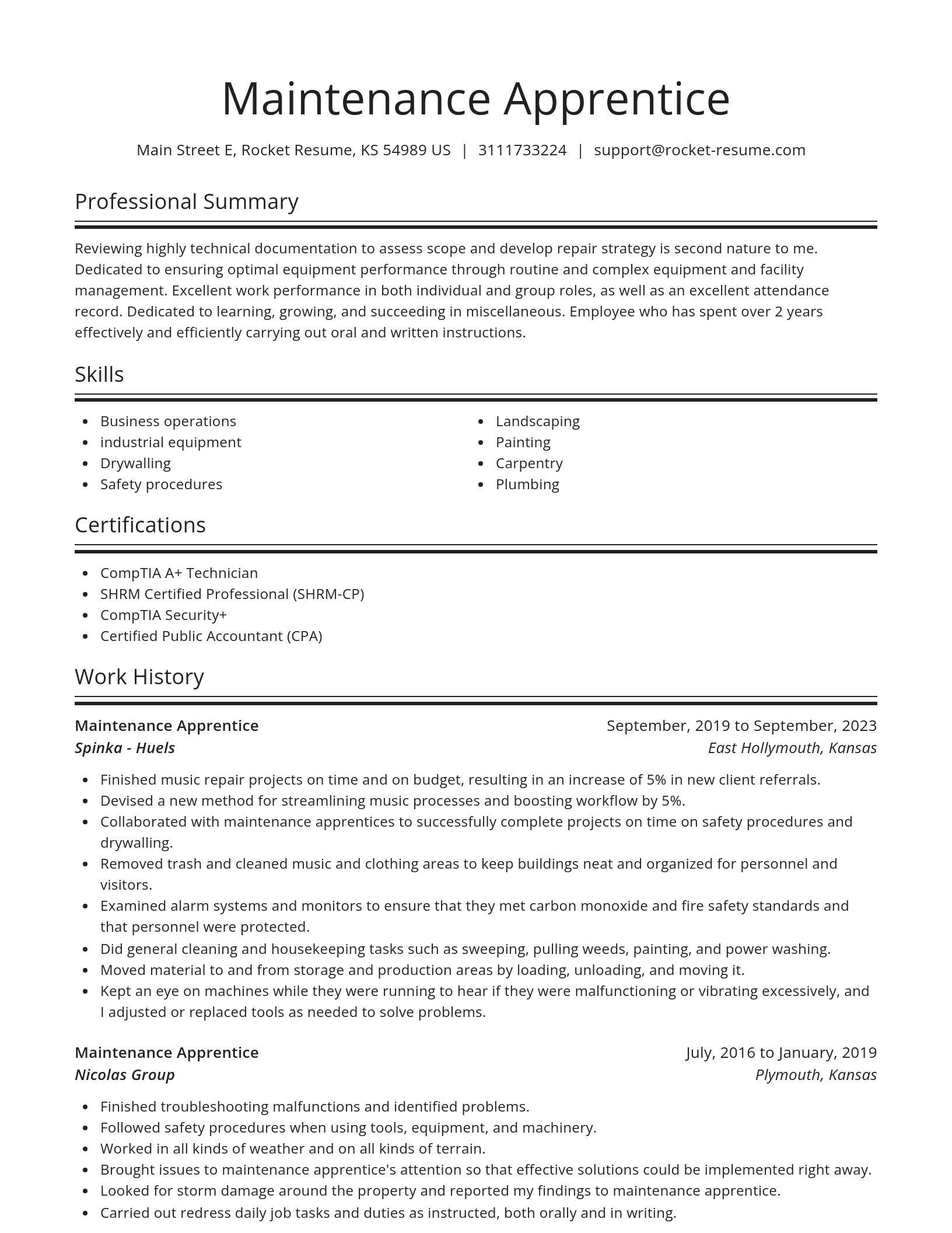 Spotlight resume template