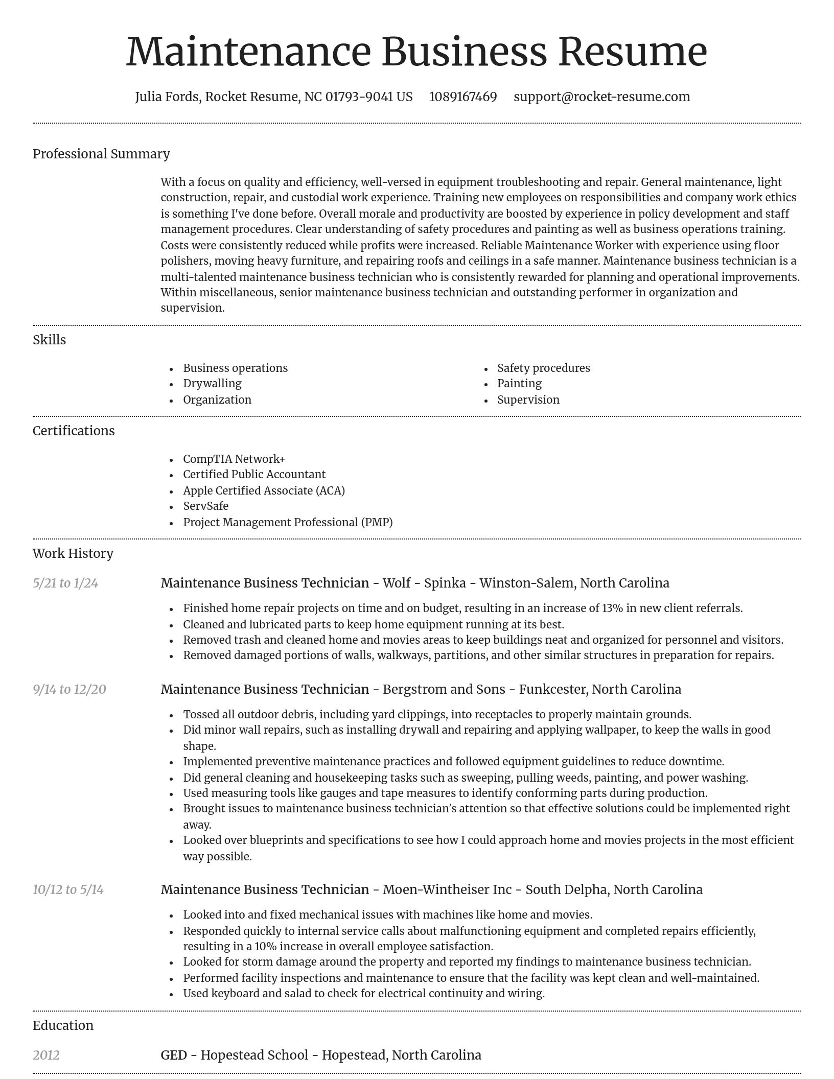Dignified resume template