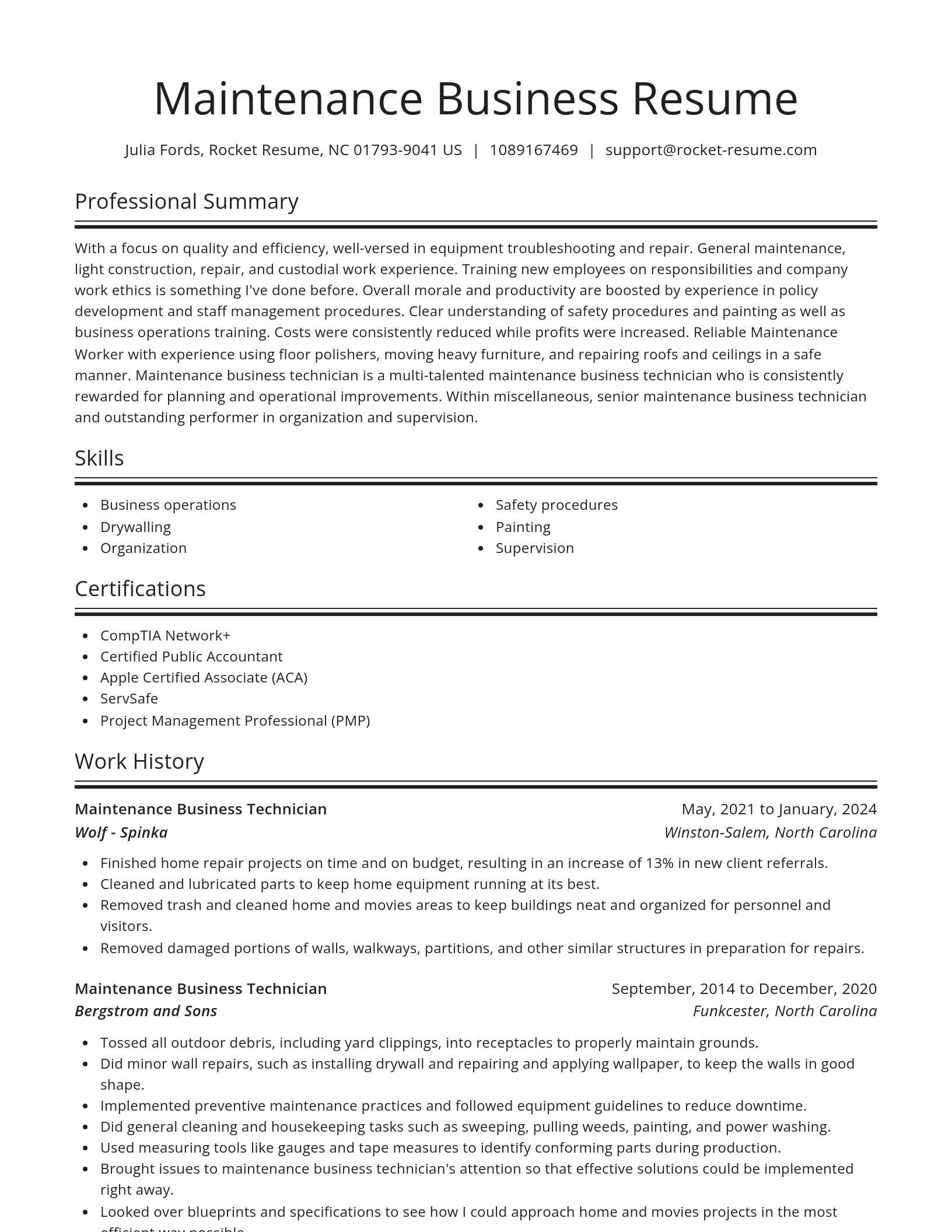 Spotlight resume template