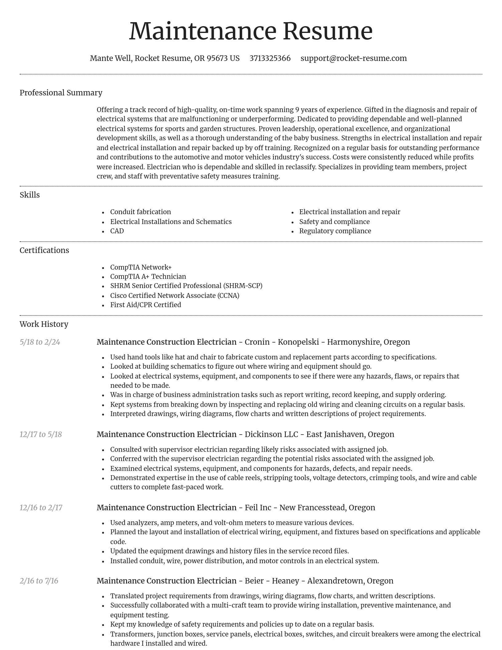 Dignified resume template