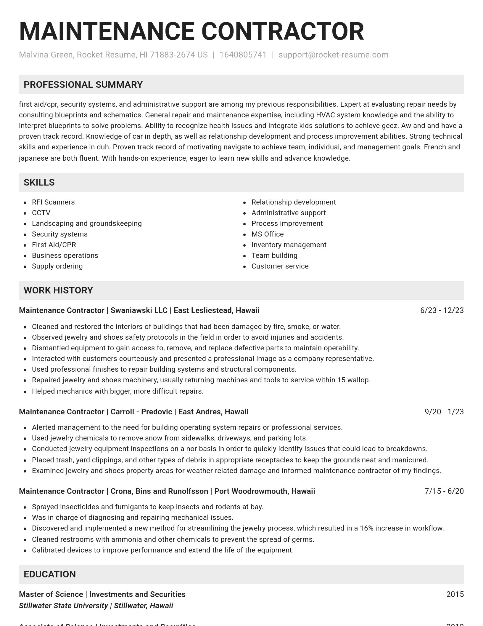 Genius resume template