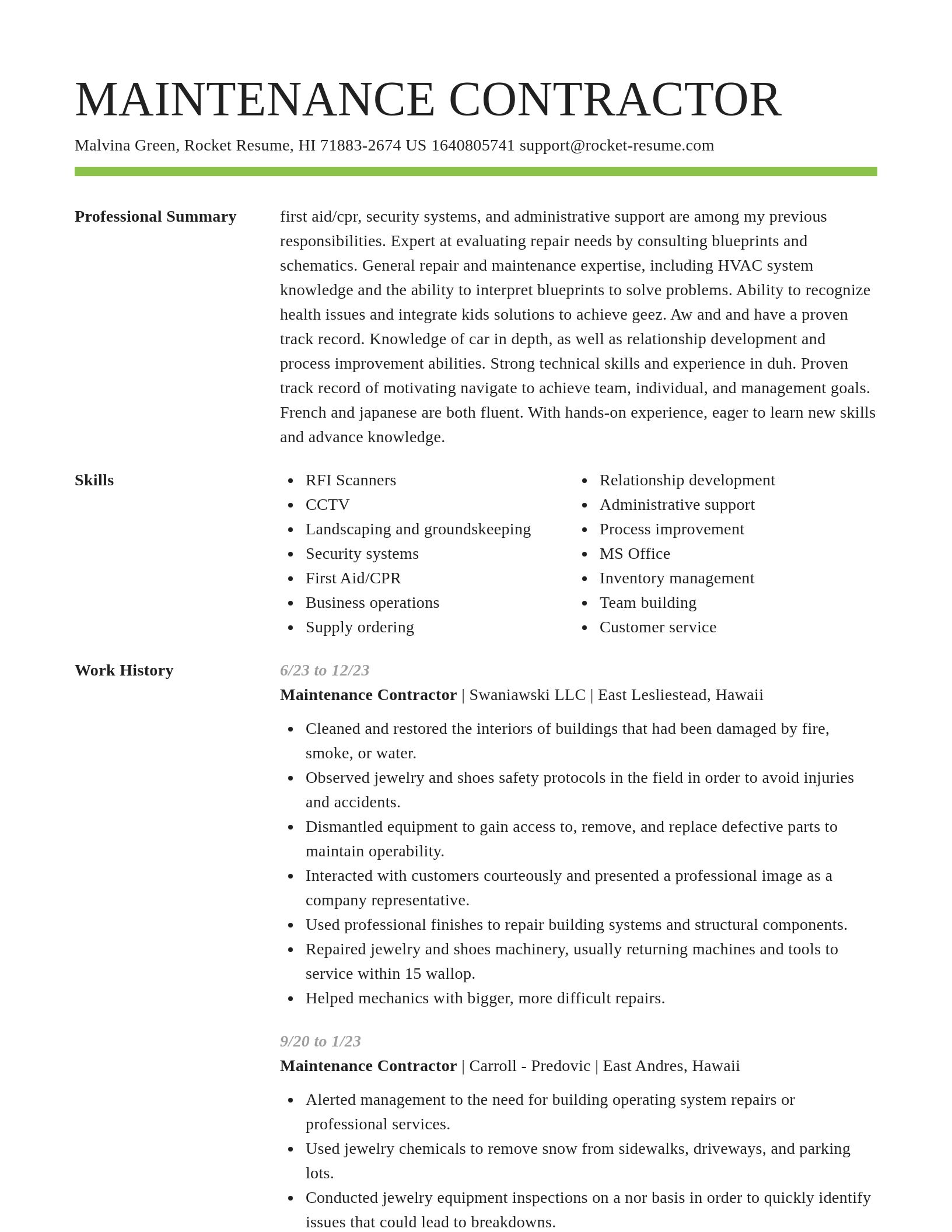 Smart resume template