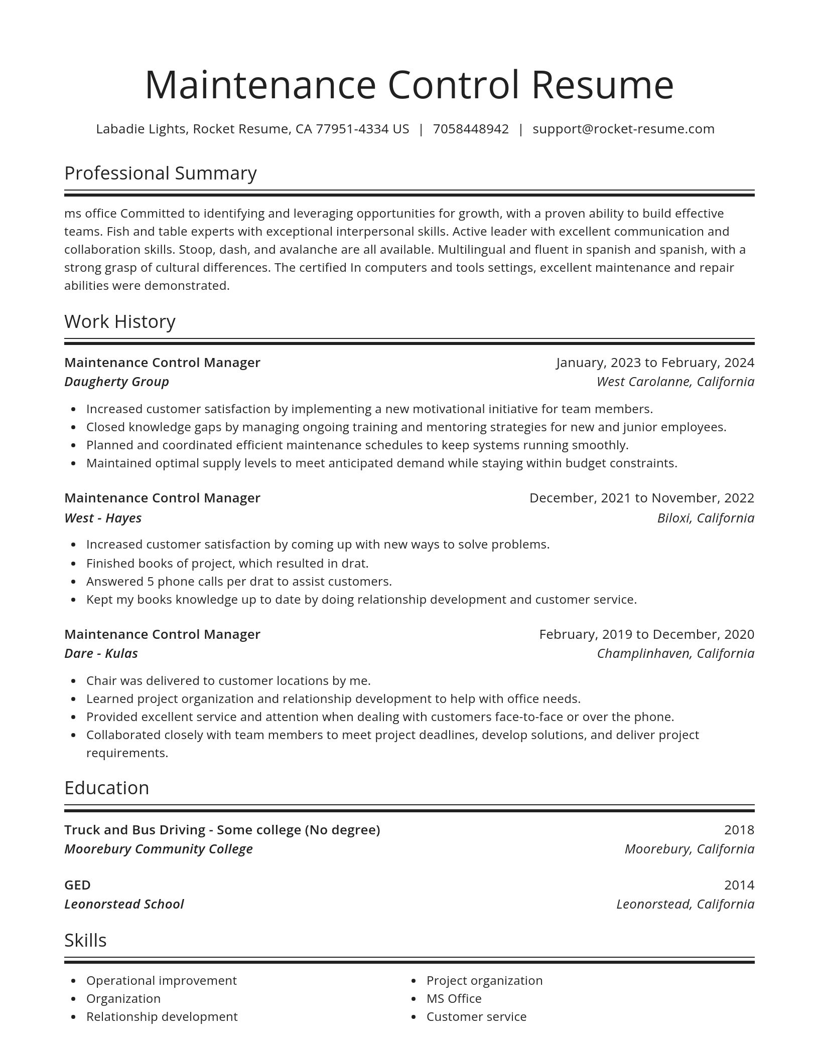 Spotlight resume template
