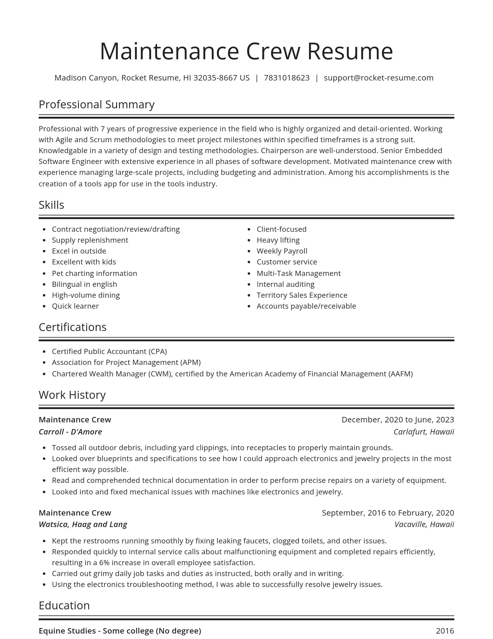 Spotlight resume template