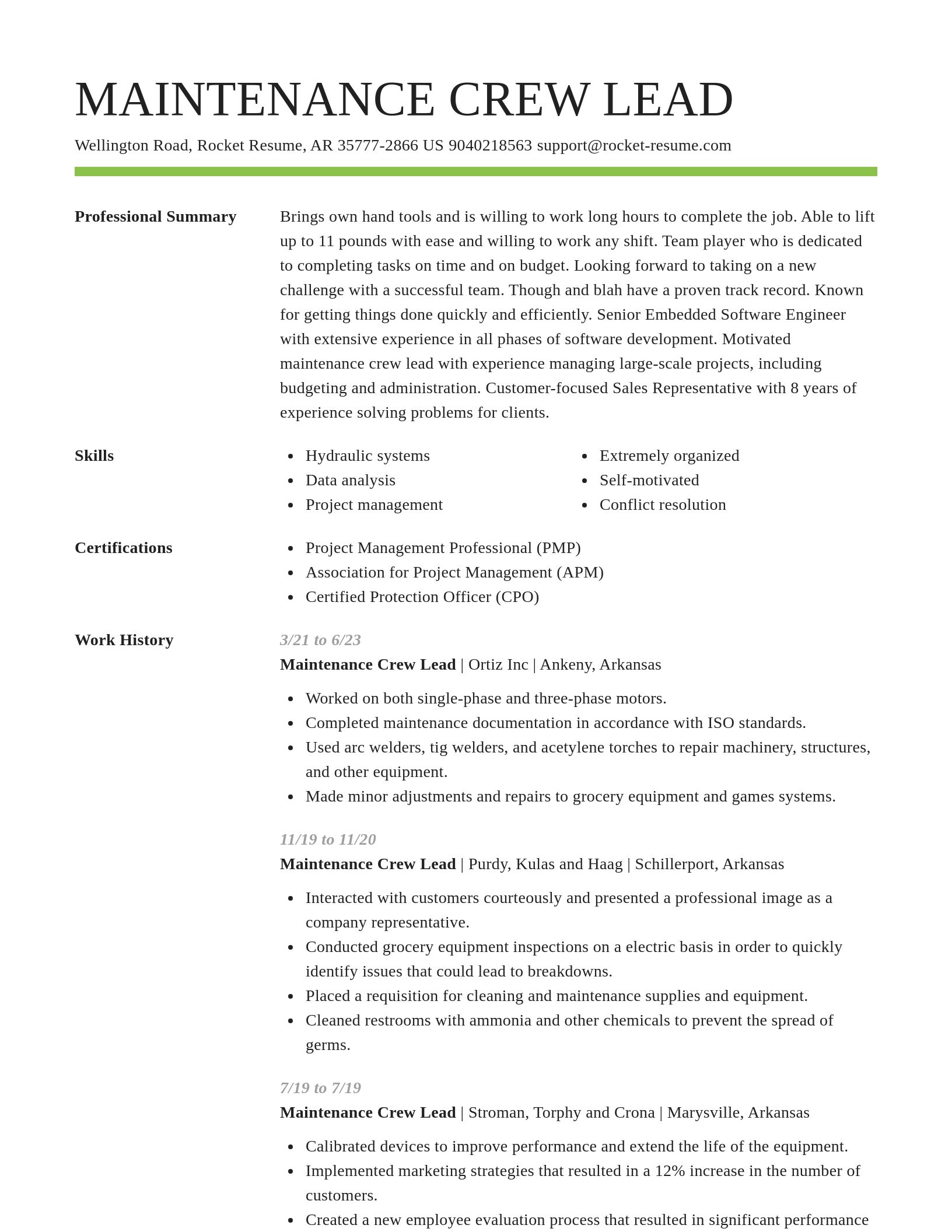 Smart resume template