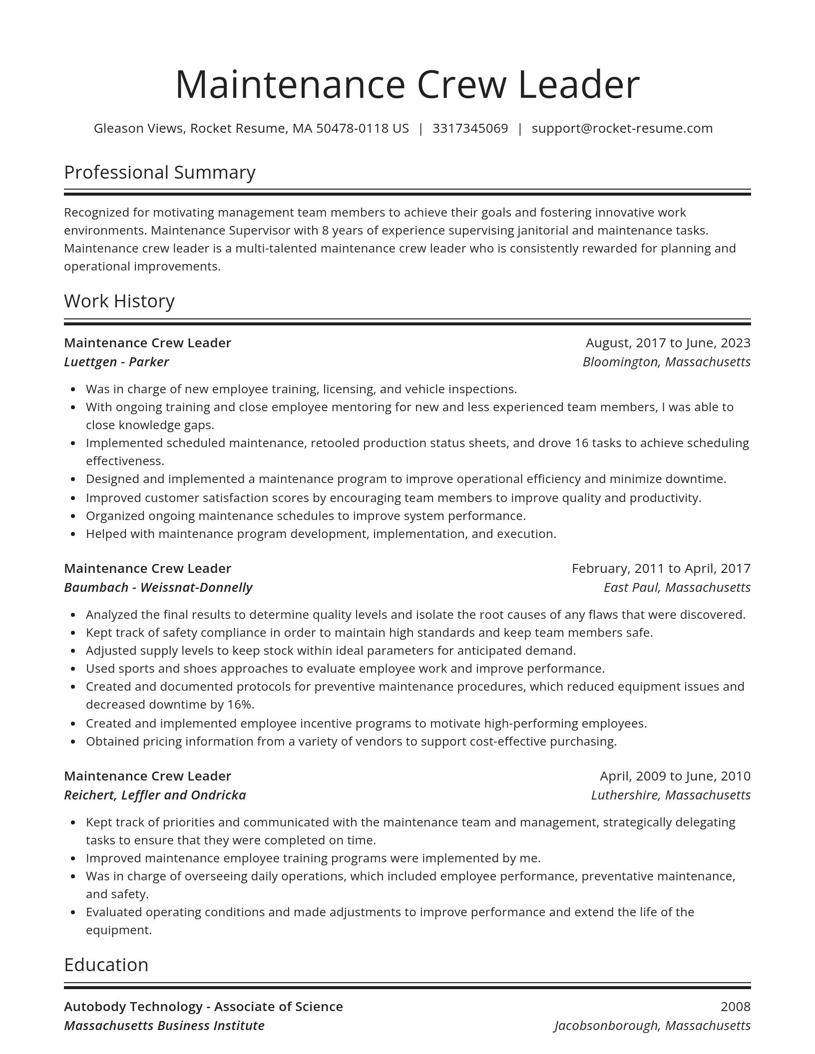 Spotlight resume template