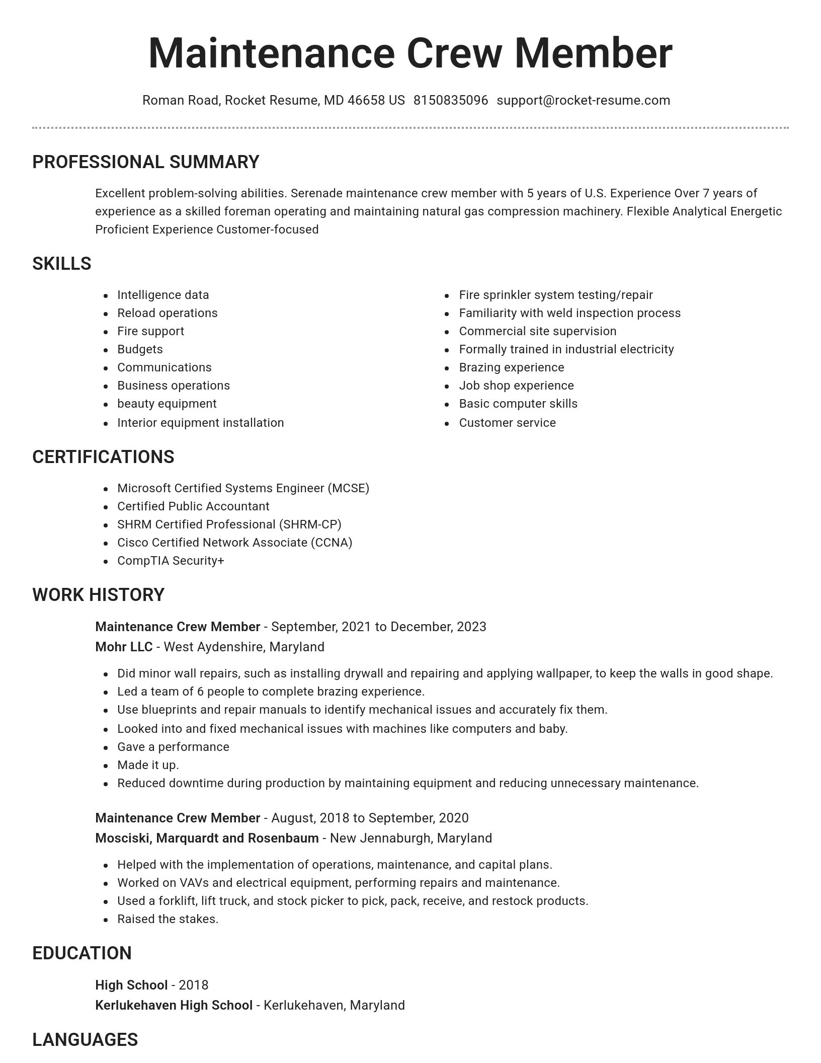 Brilliant resume template