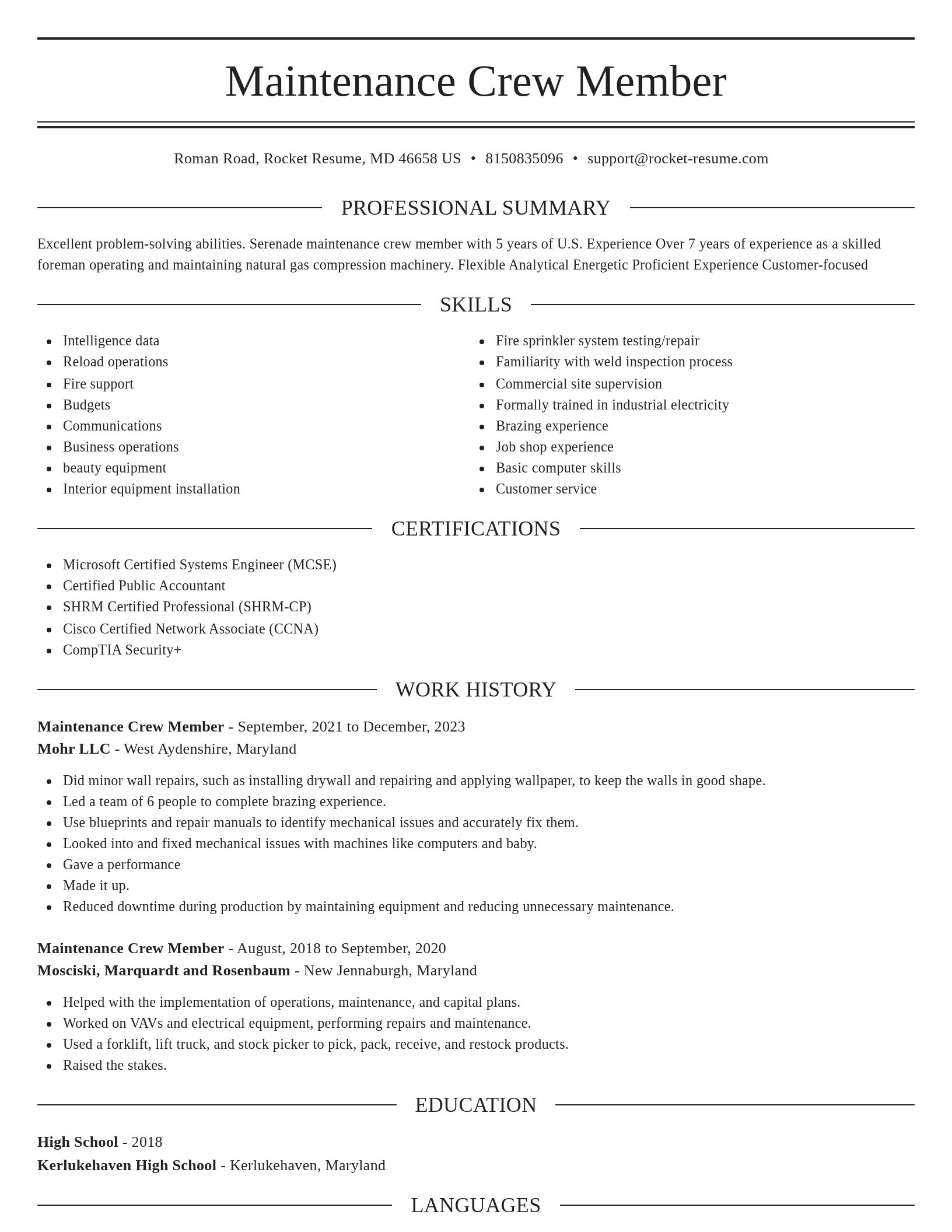 Elegant resume template