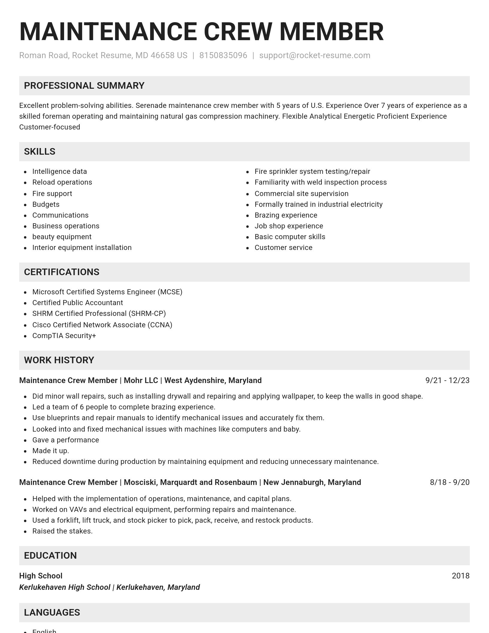 Genius resume template