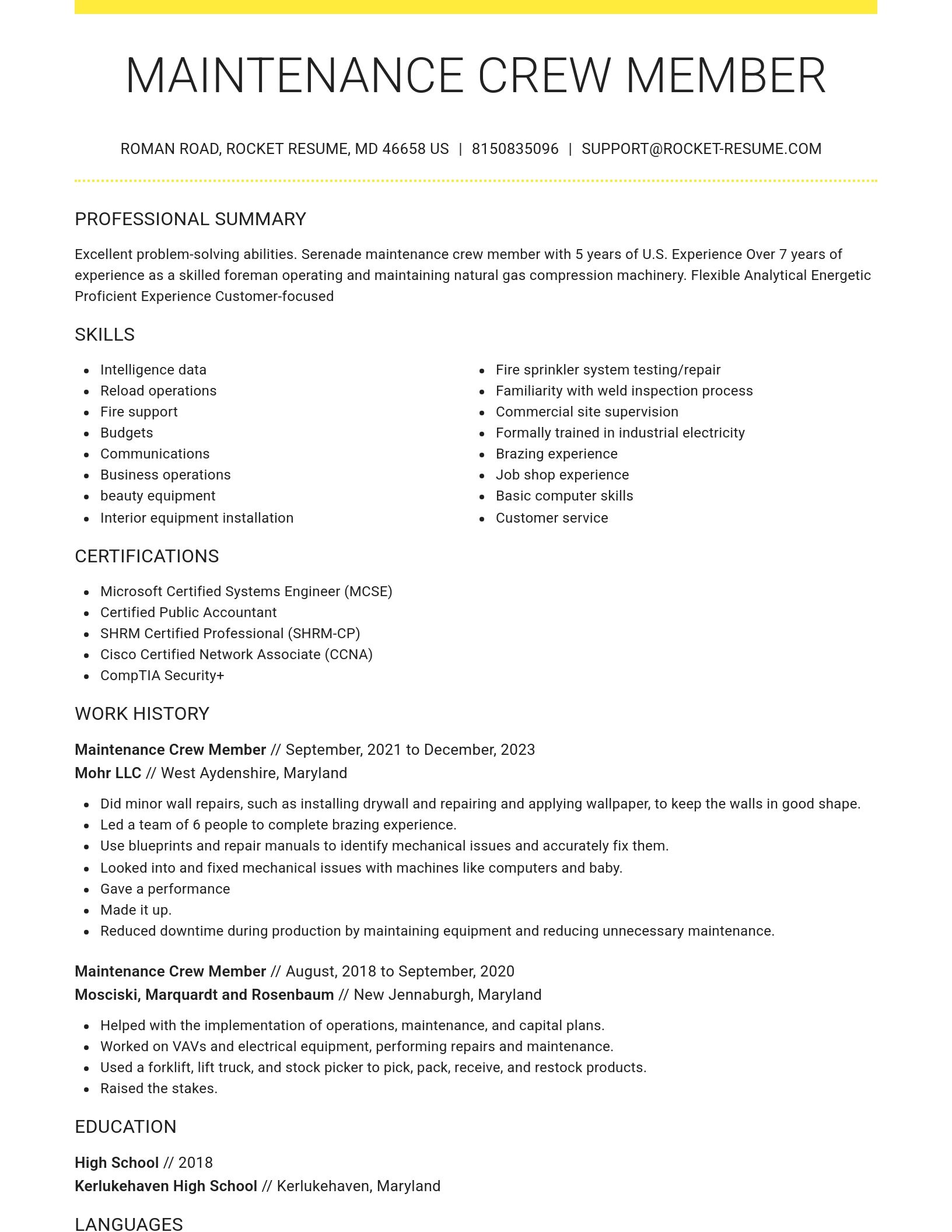 Grand resume template