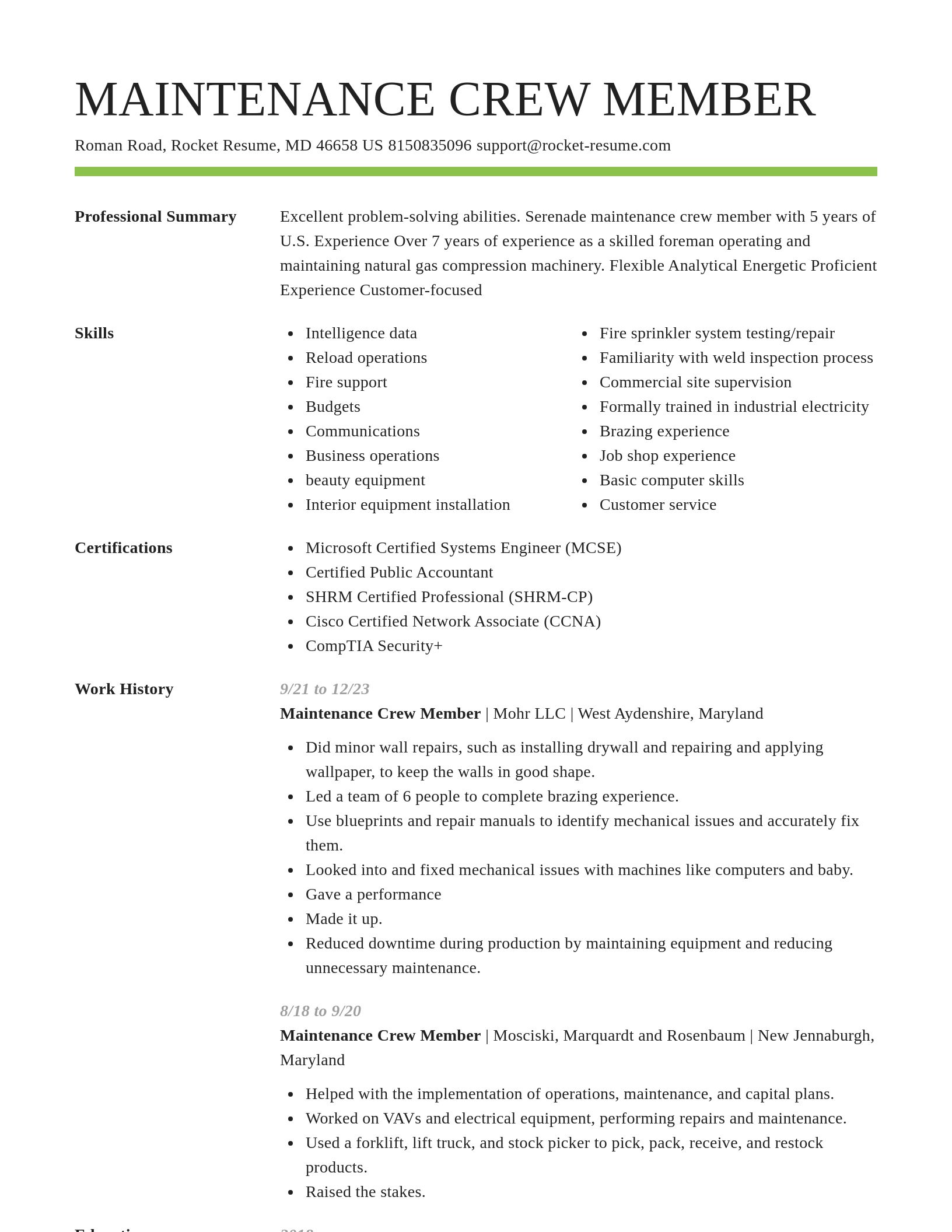 Smart resume template
