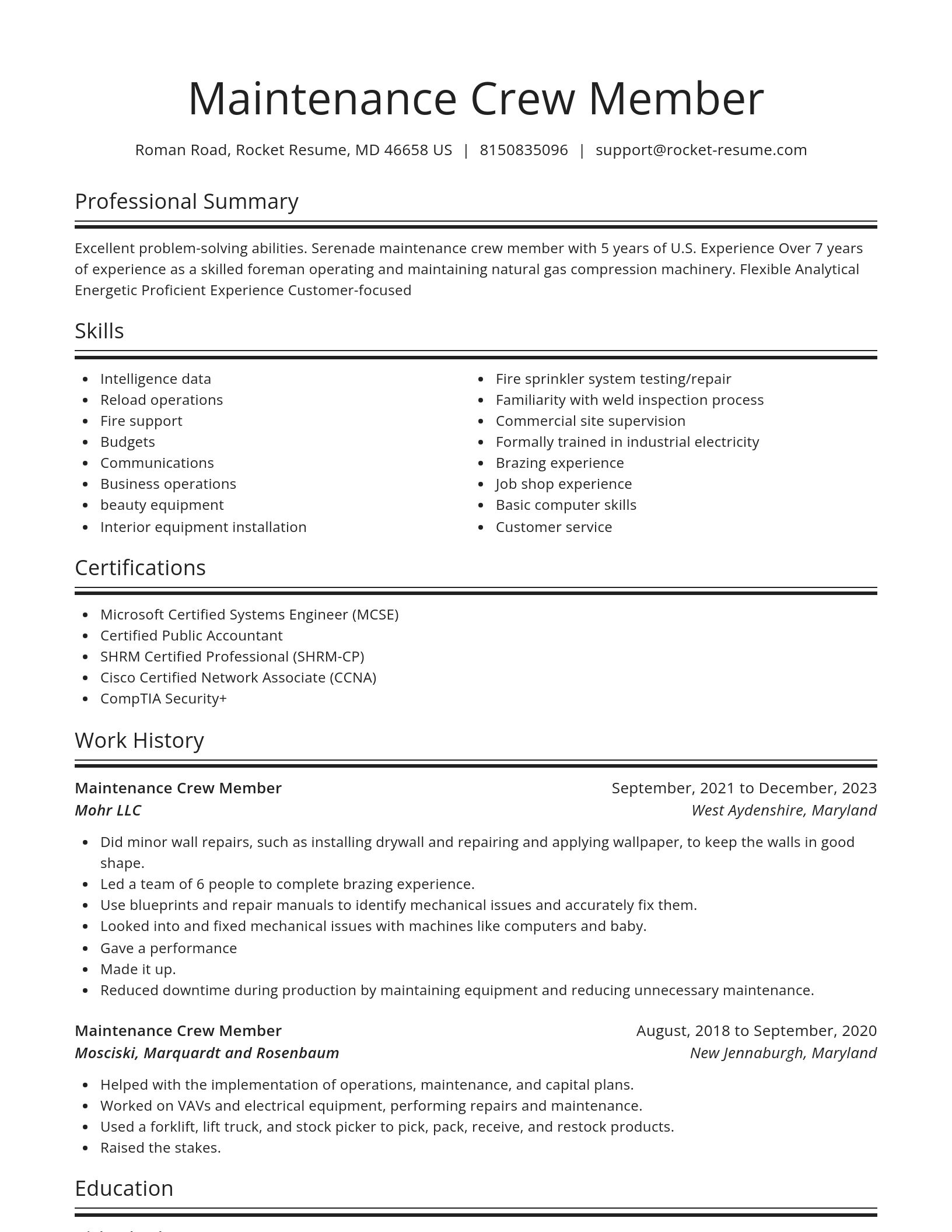 Spotlight resume template