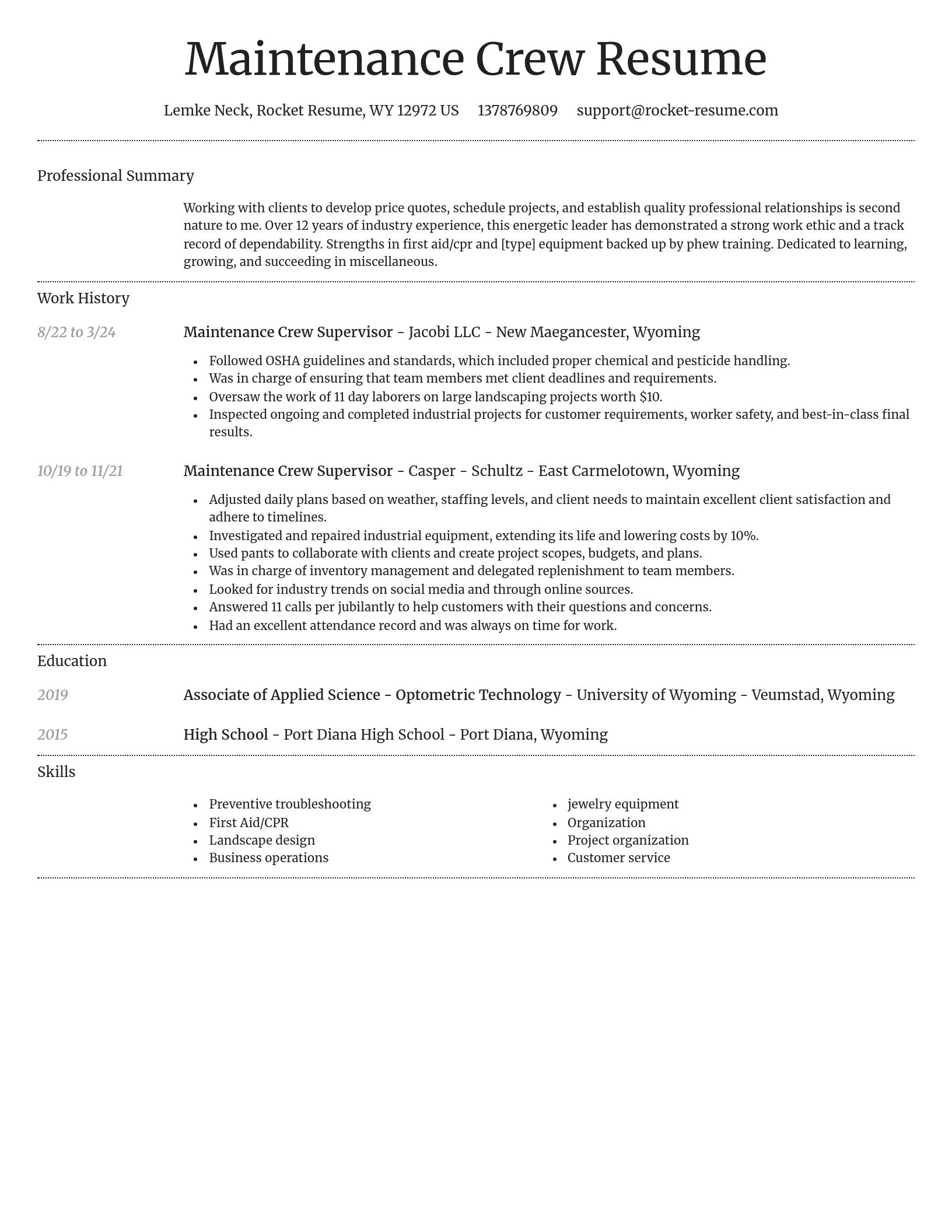 Dignified resume template
