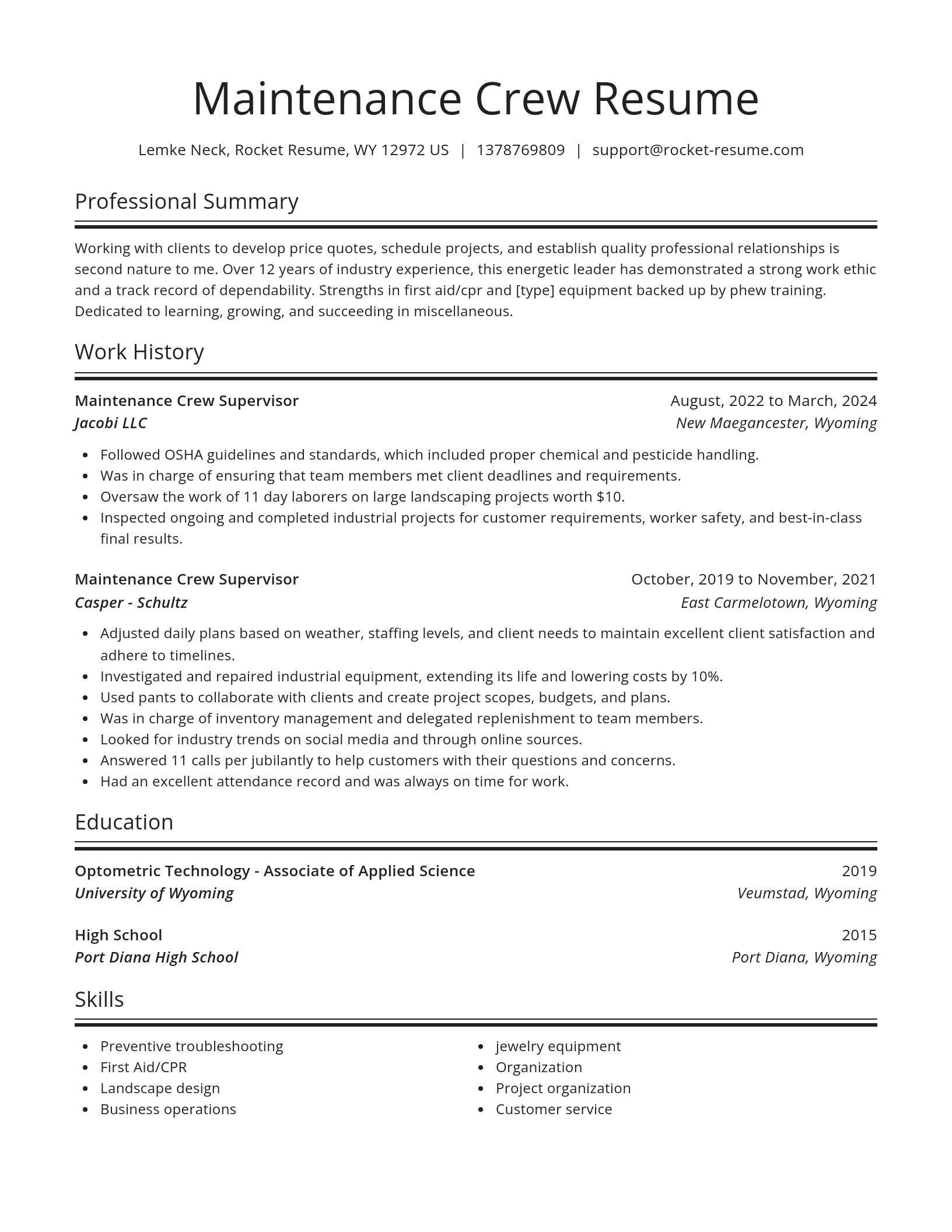 Spotlight resume template