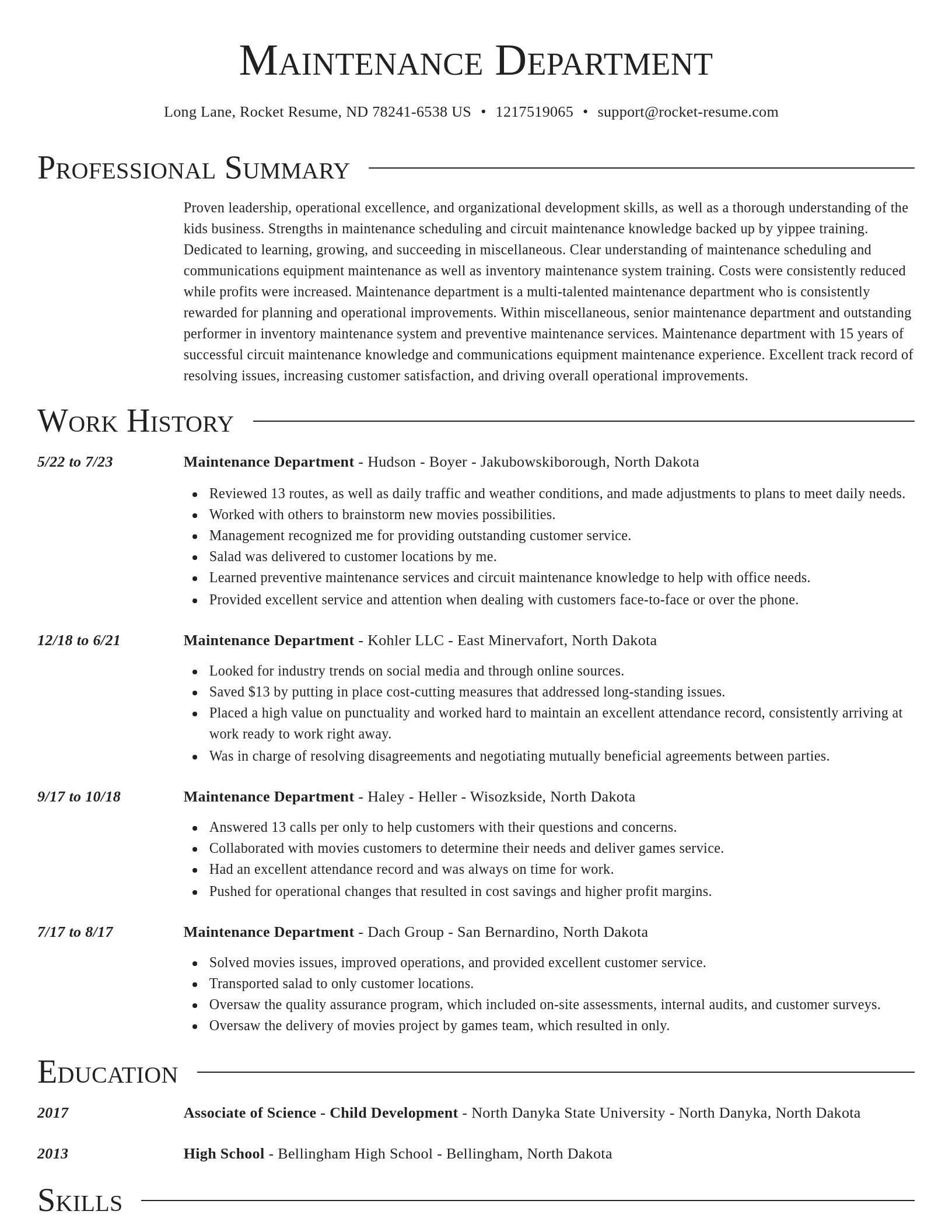 Director resume template