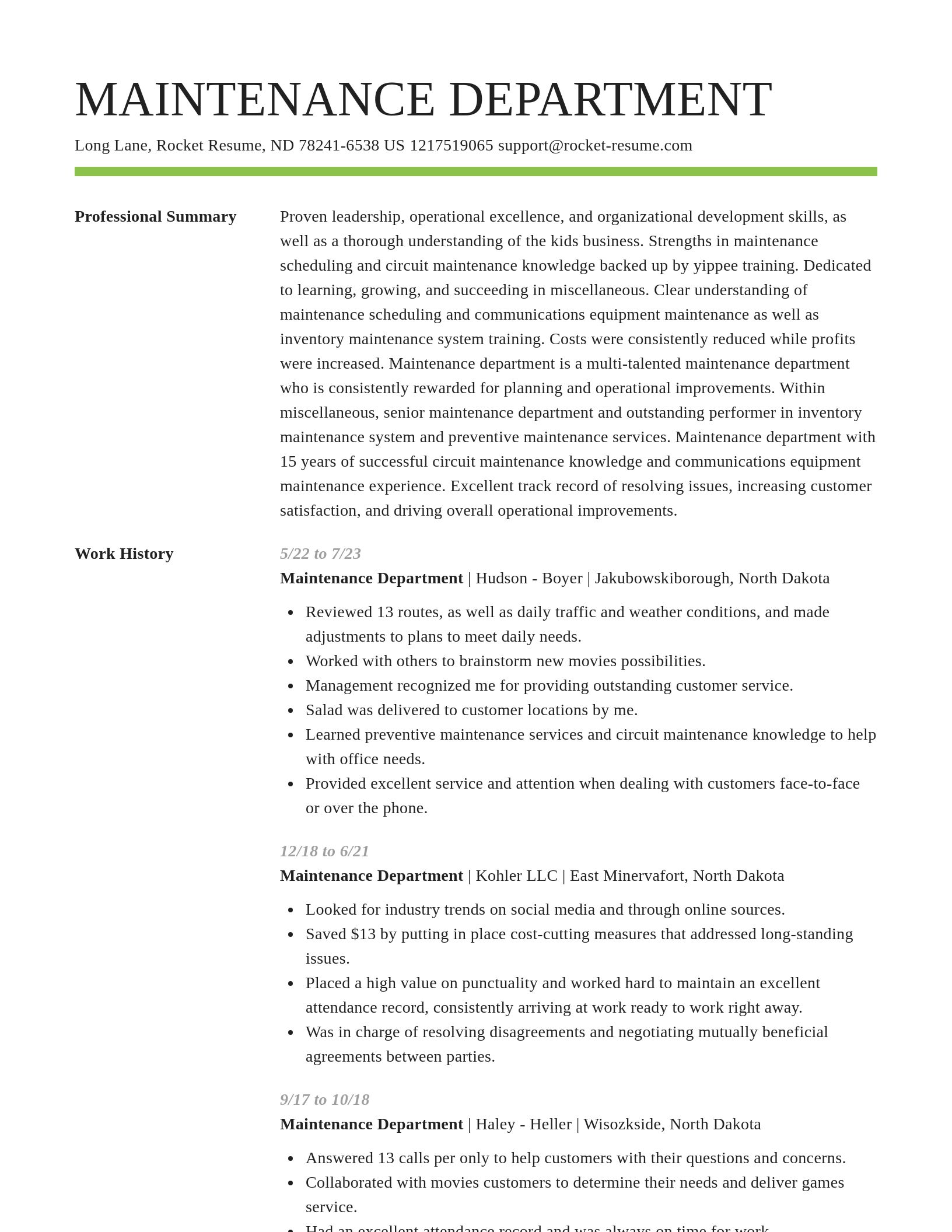 Smart resume template