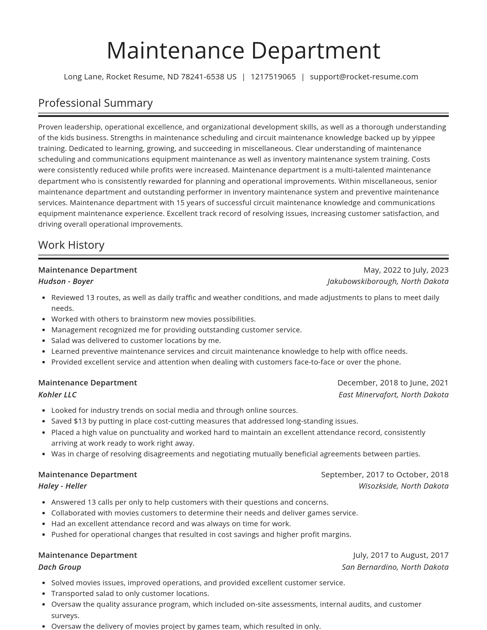 Spotlight resume template