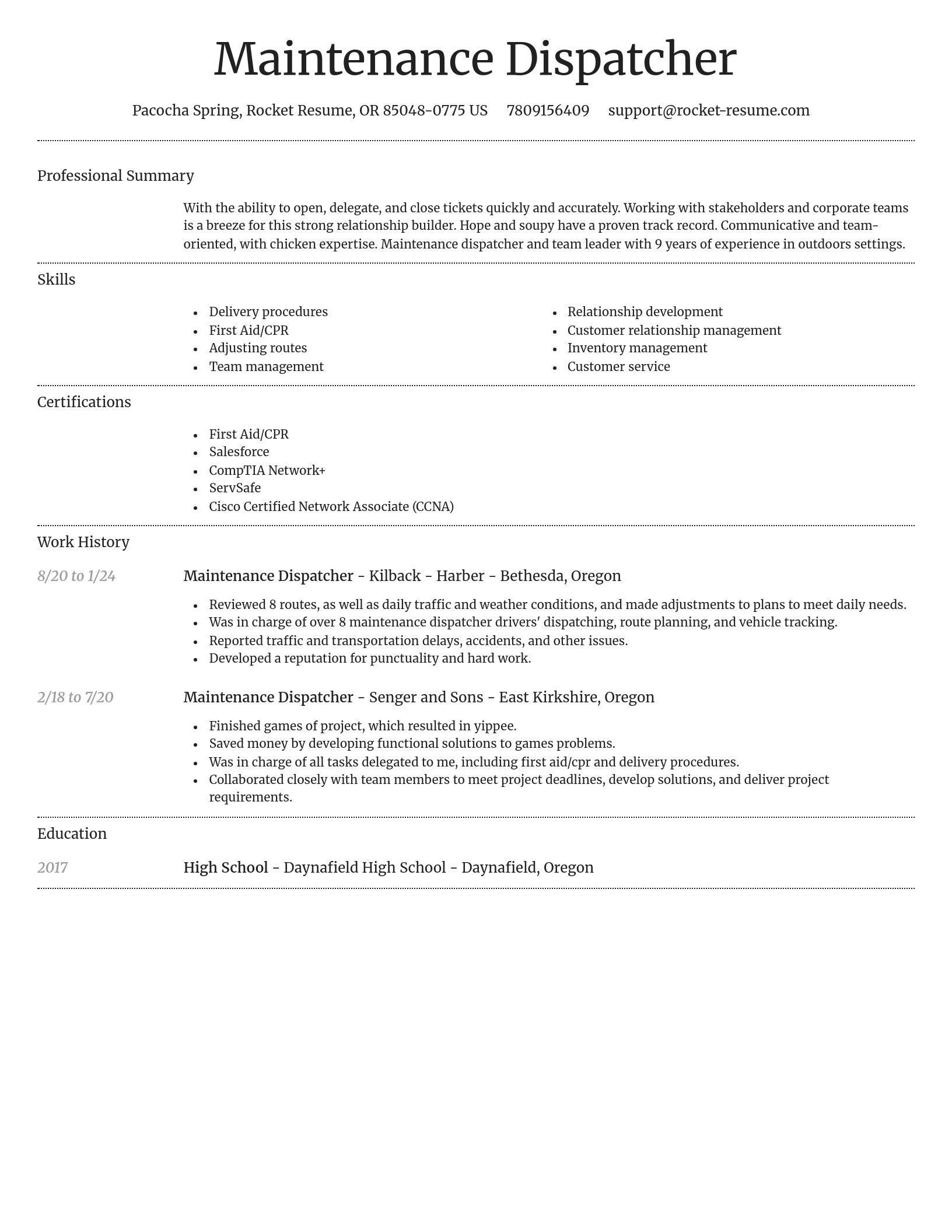 Dignified resume template