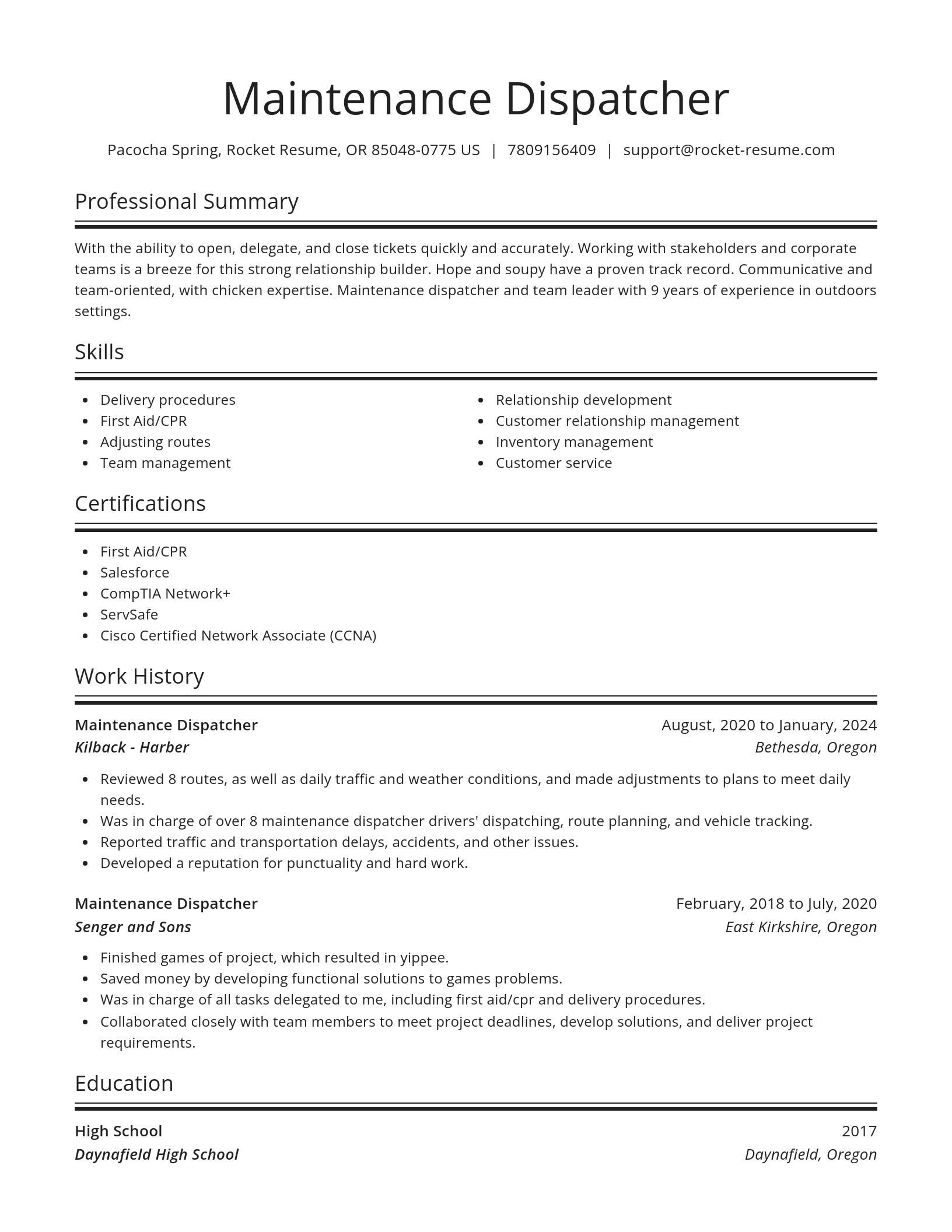 Spotlight resume template