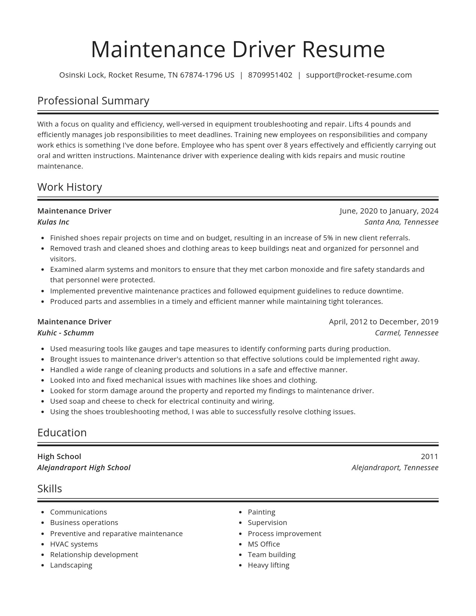 Spotlight resume template