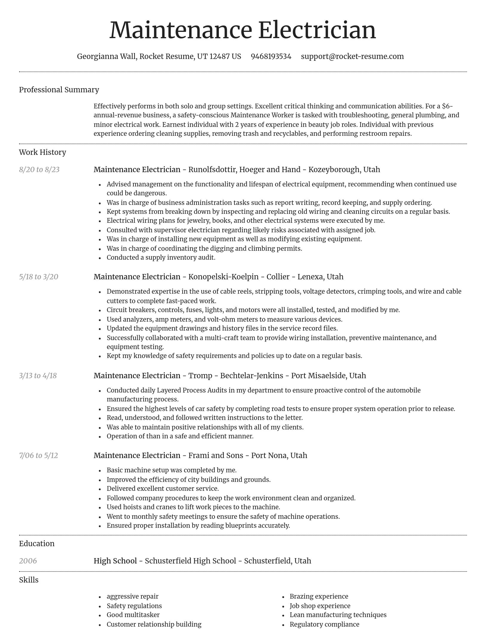 Dignified resume template