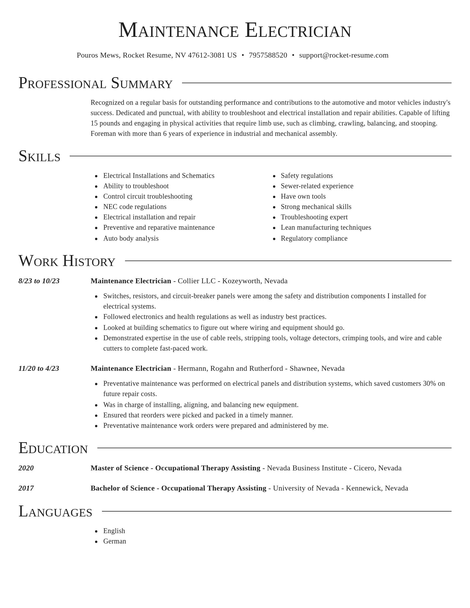 Director resume template