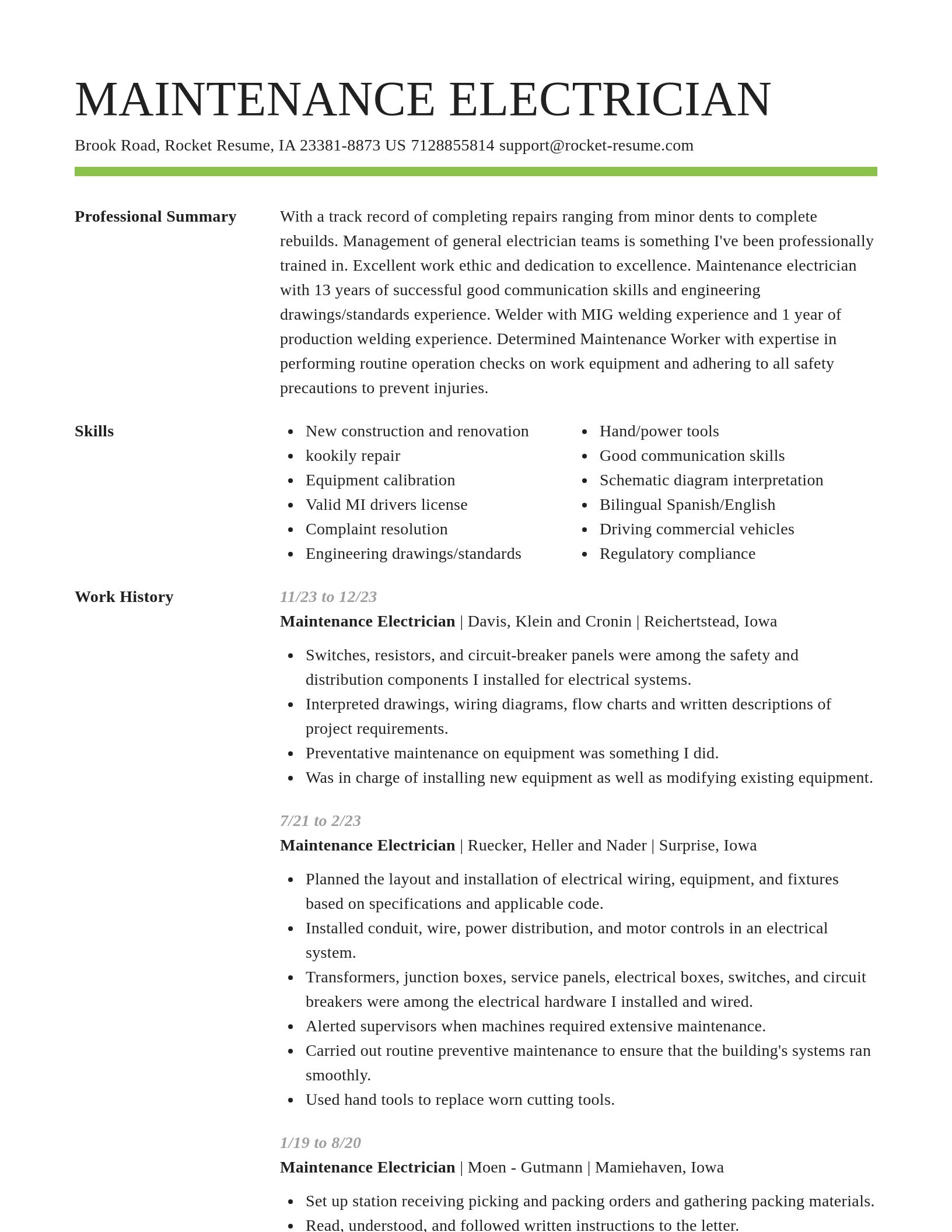 Smart resume template