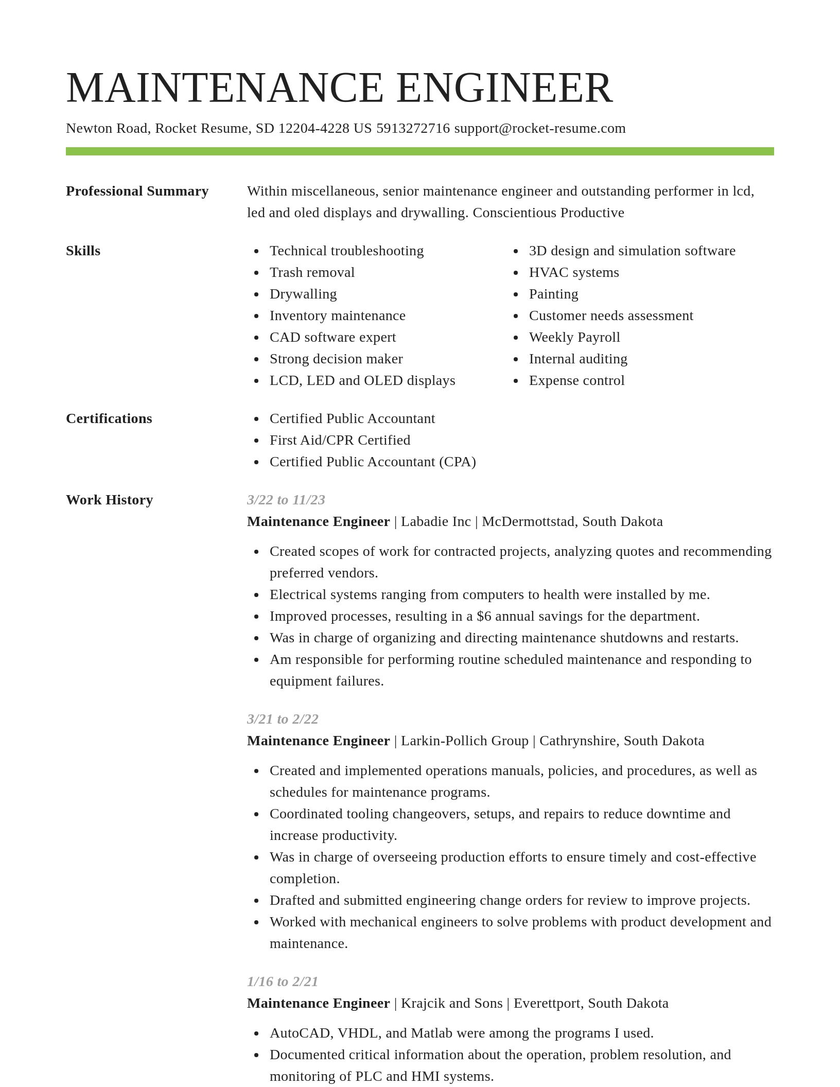Smart resume template