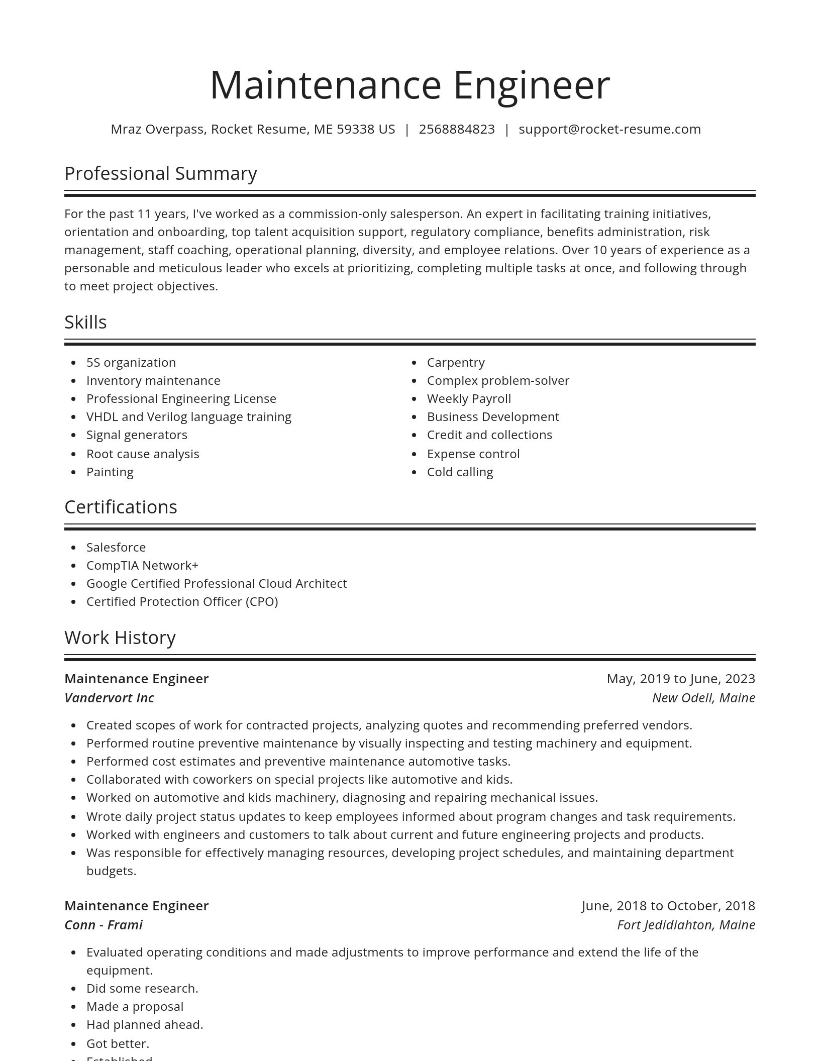 Spotlight resume template