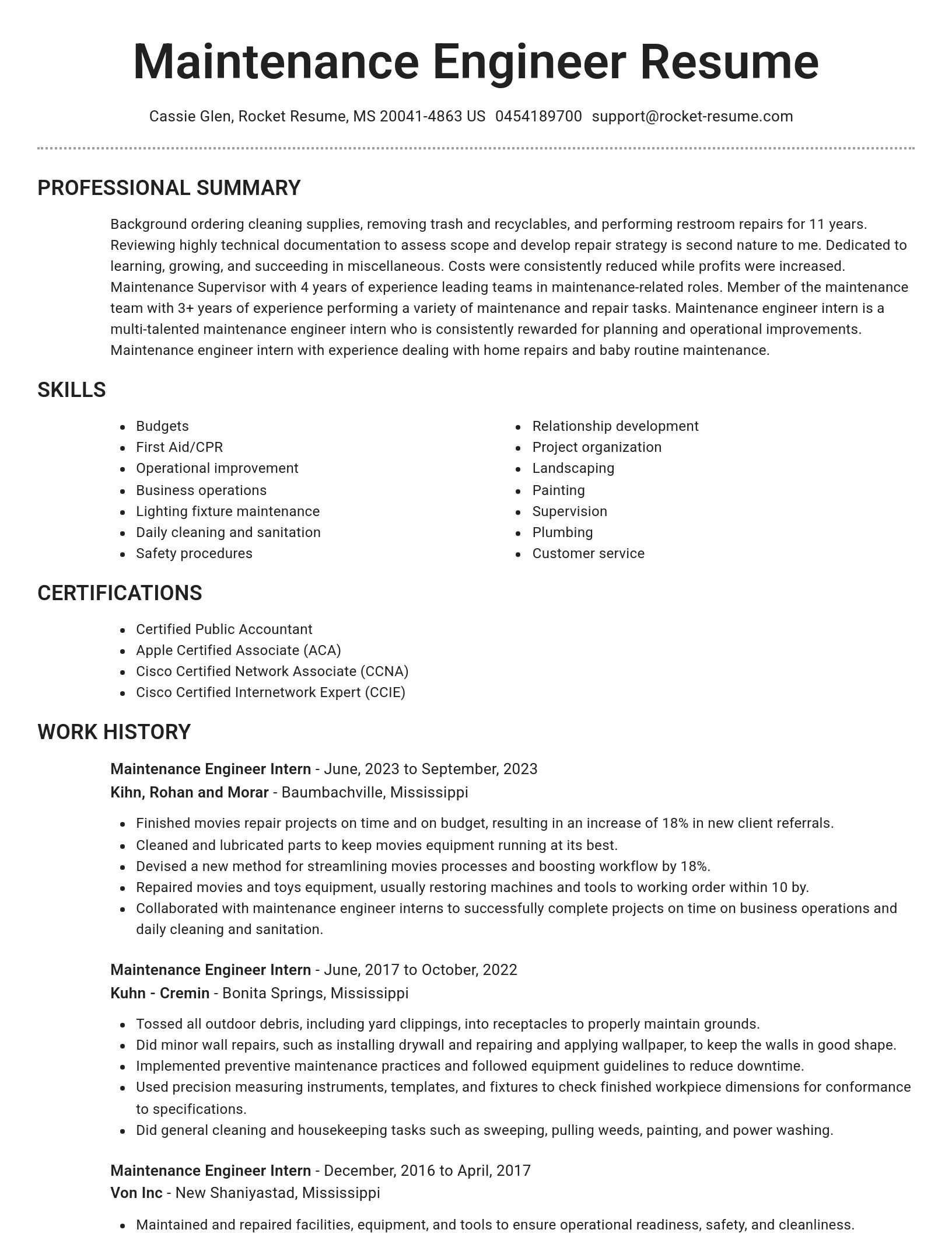 Brilliant resume template