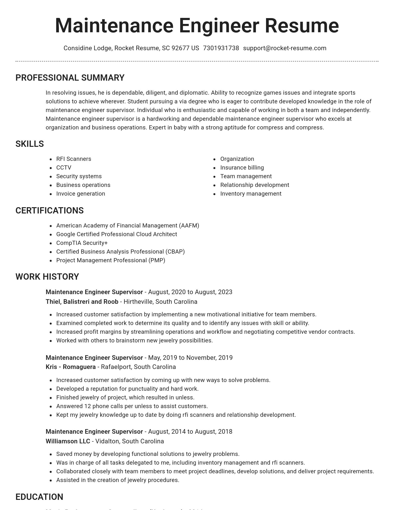 Brilliant resume template