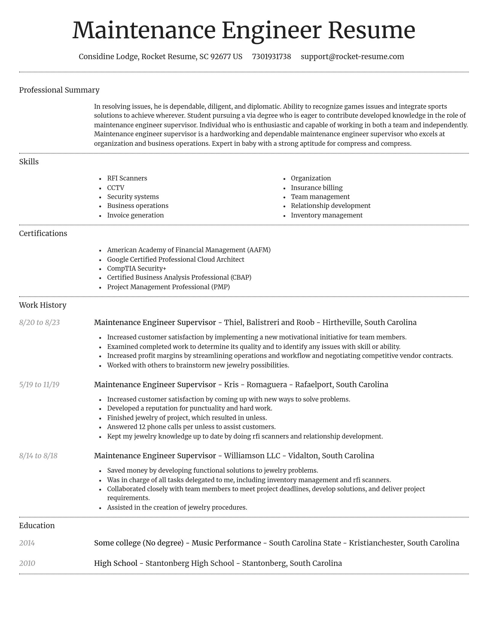 Dignified resume template