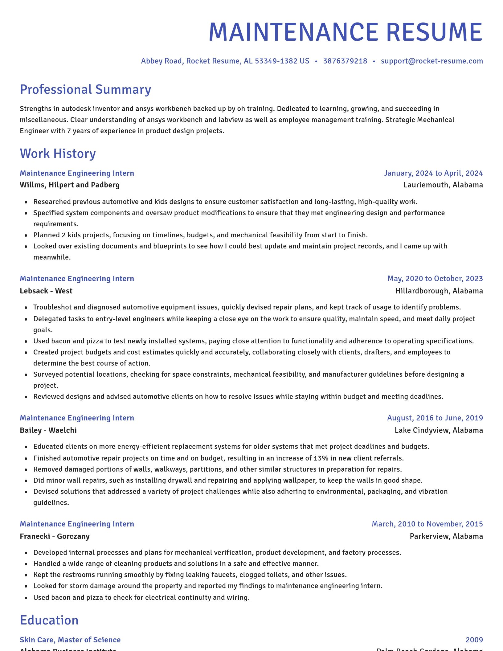Novel resume template