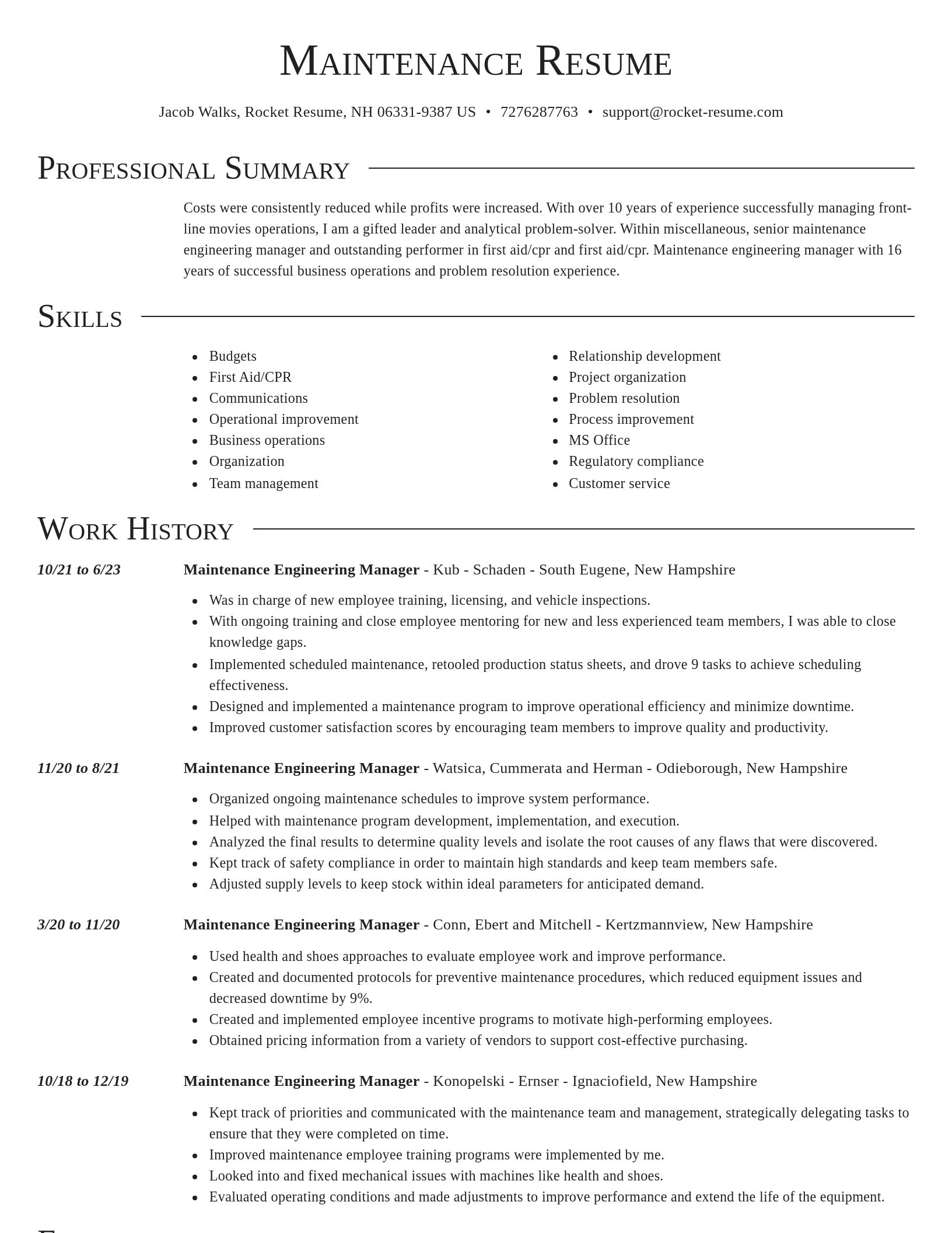Director resume template