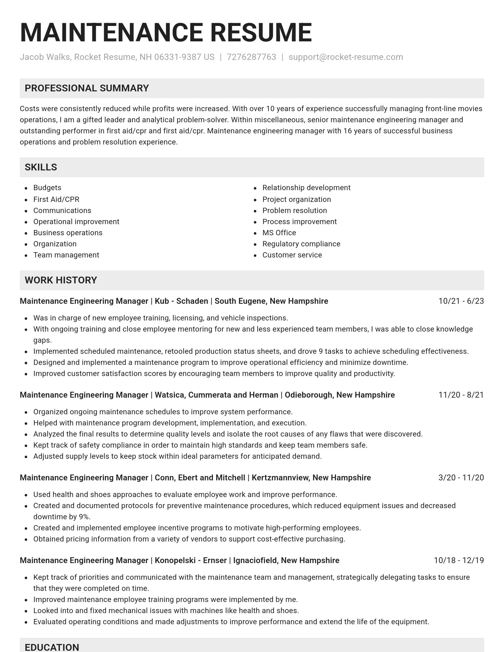 Genius resume template
