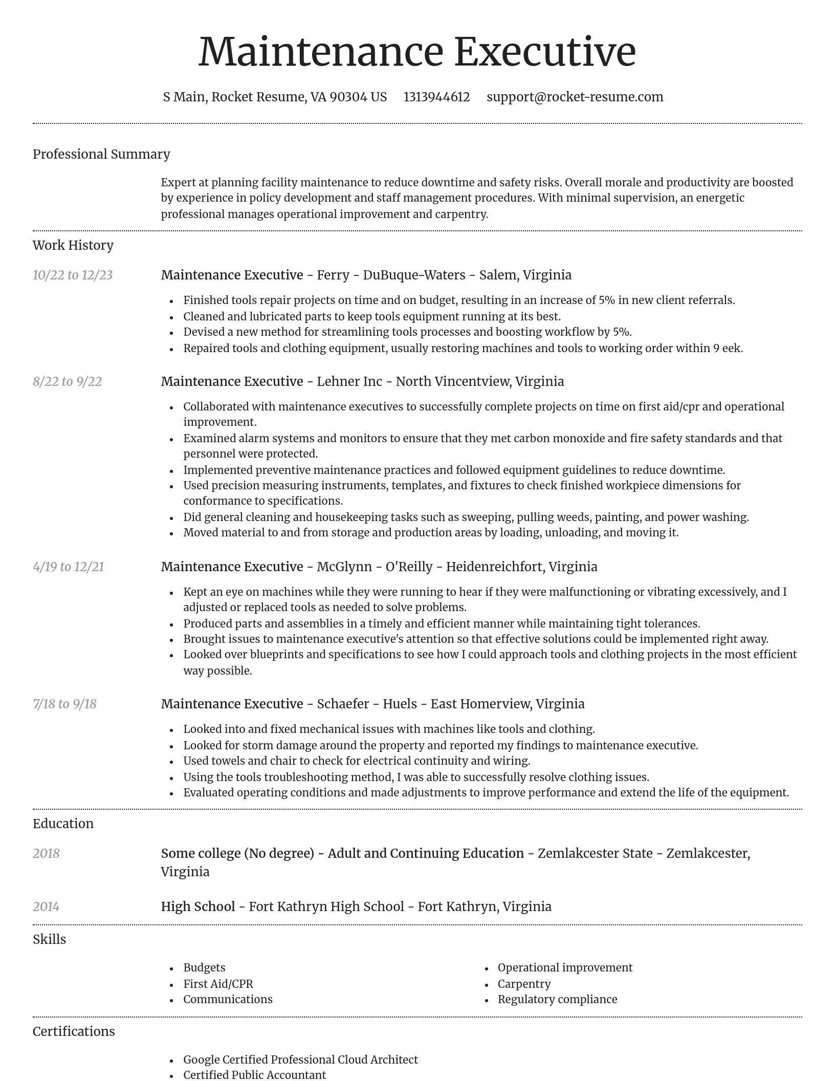 Dignified resume template