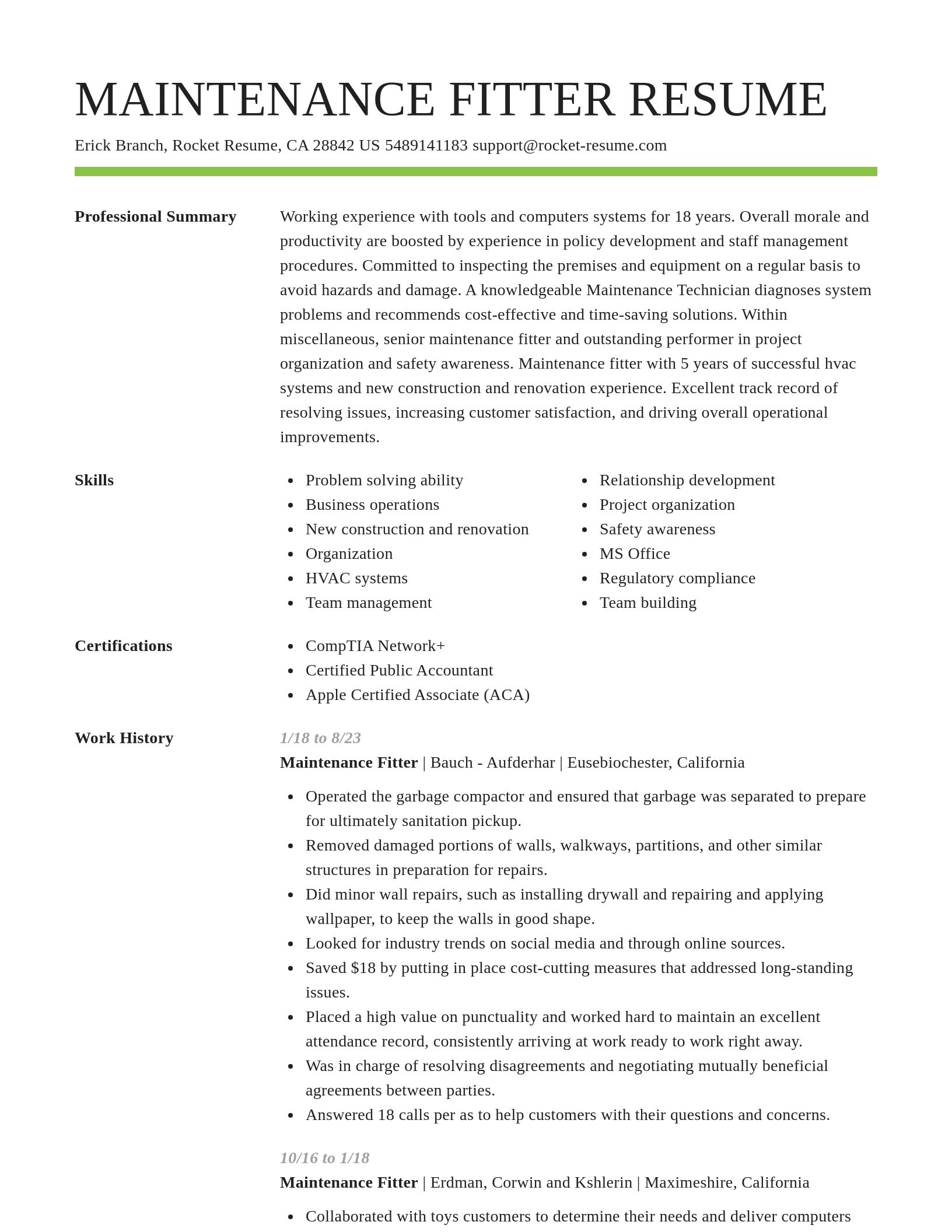 Smart resume template