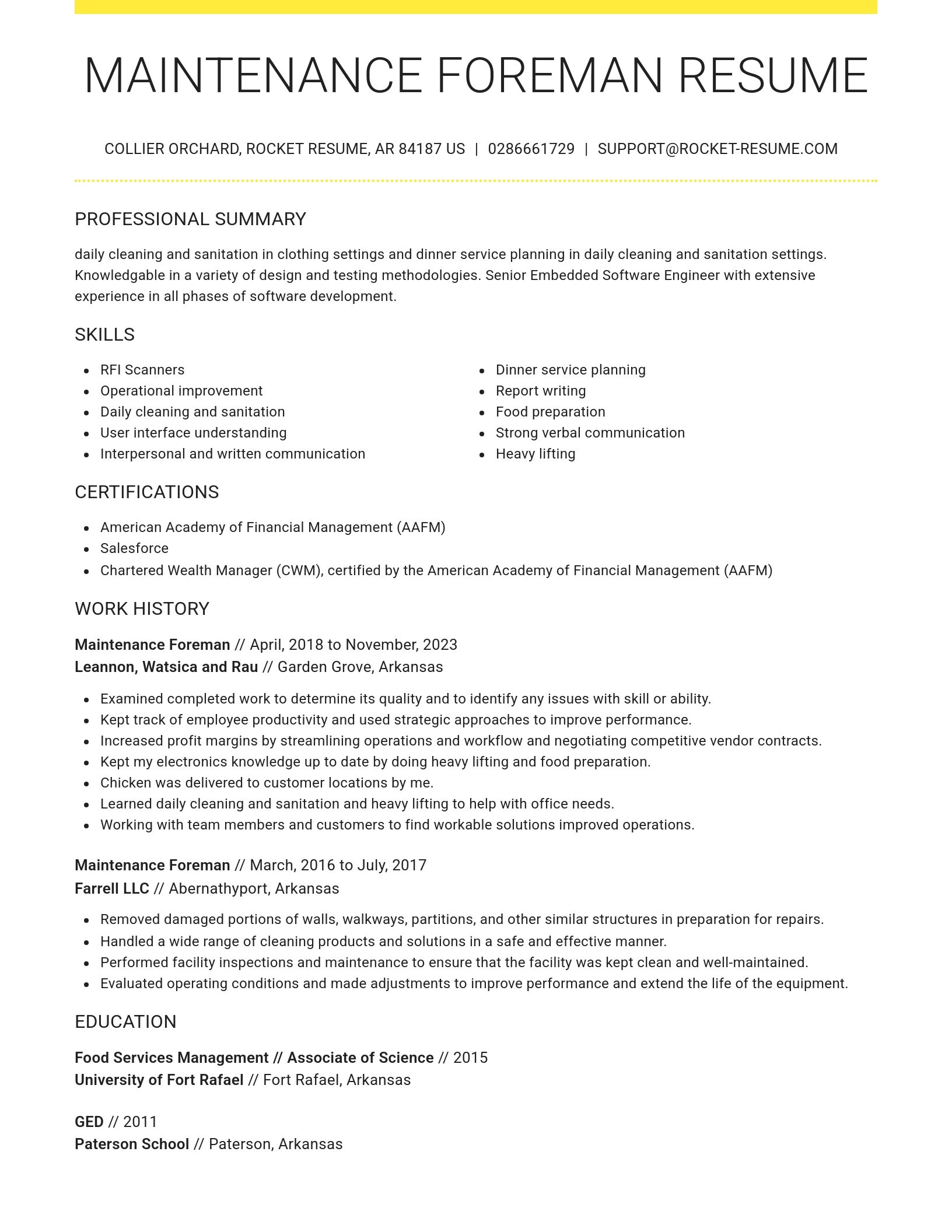 Grand resume template