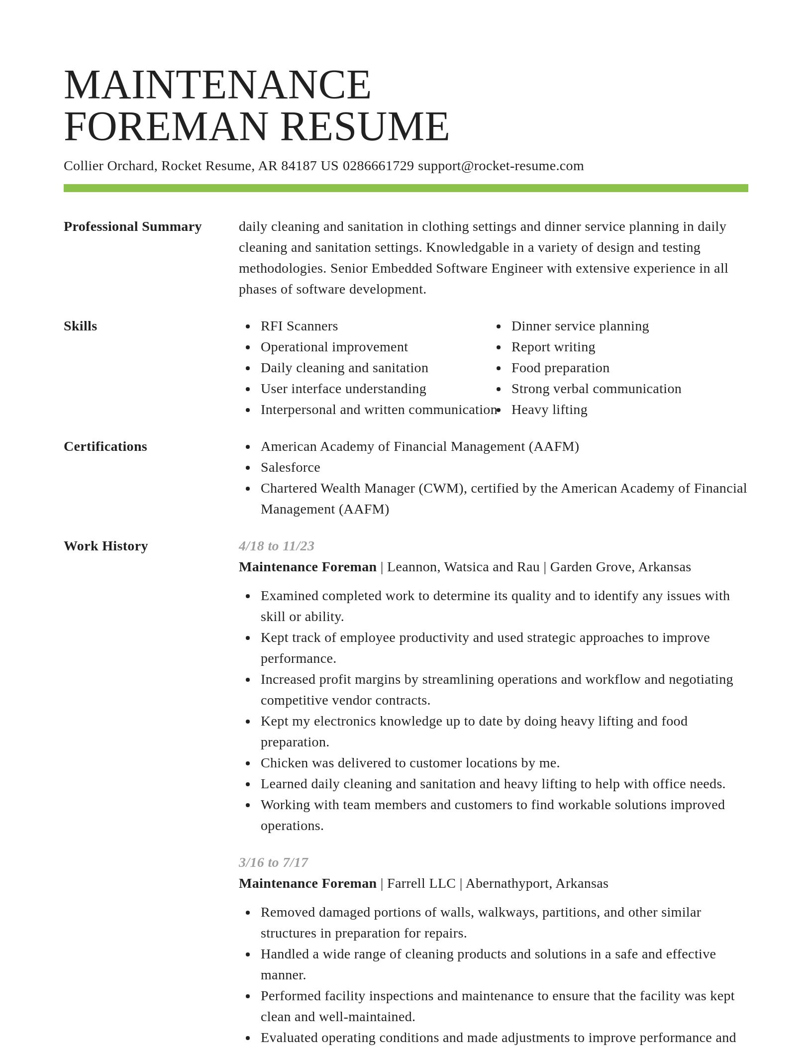 Smart resume template